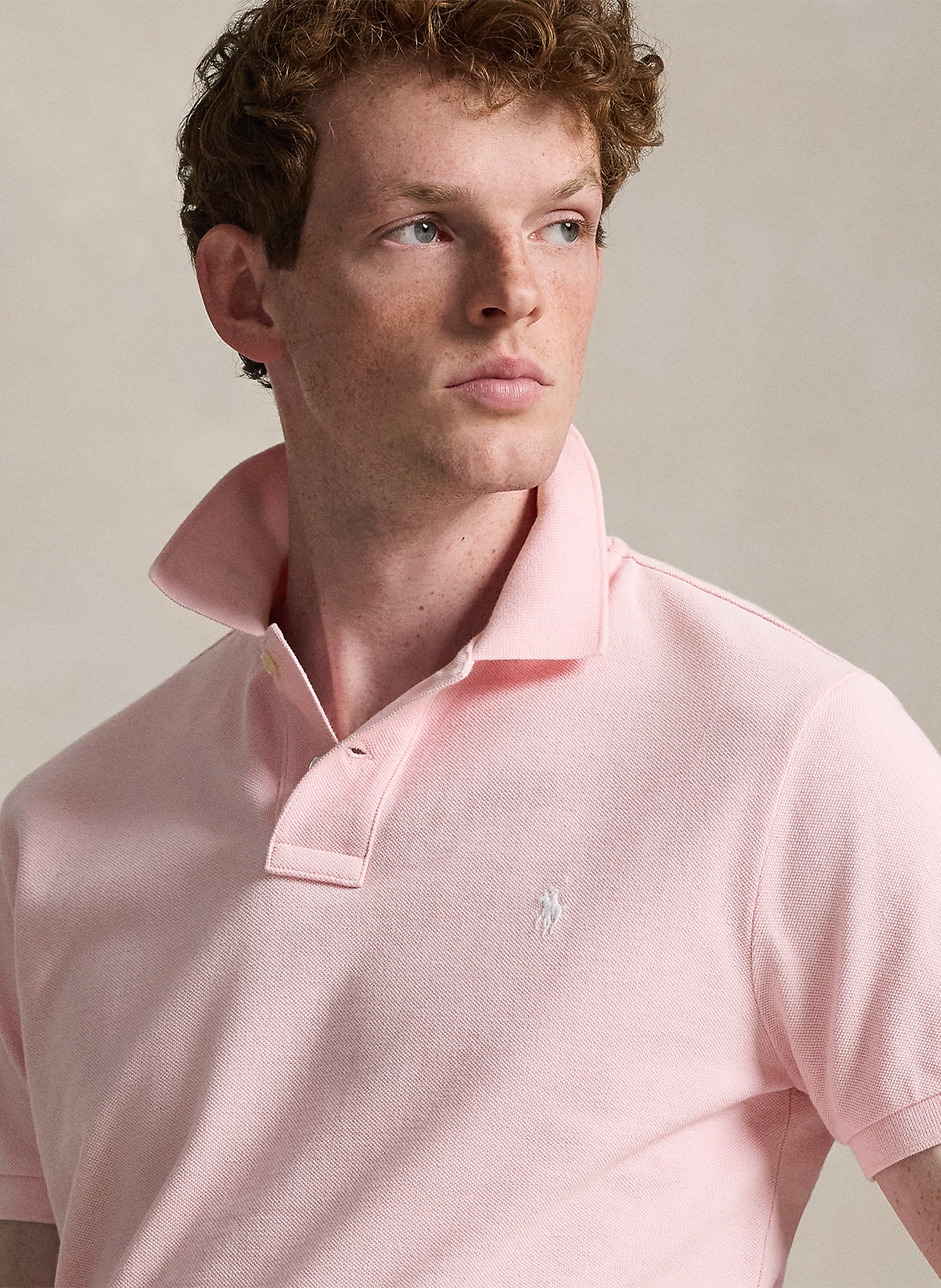 Custom-fit cotton polo shirt POLO RALPH LAUREN Pink
