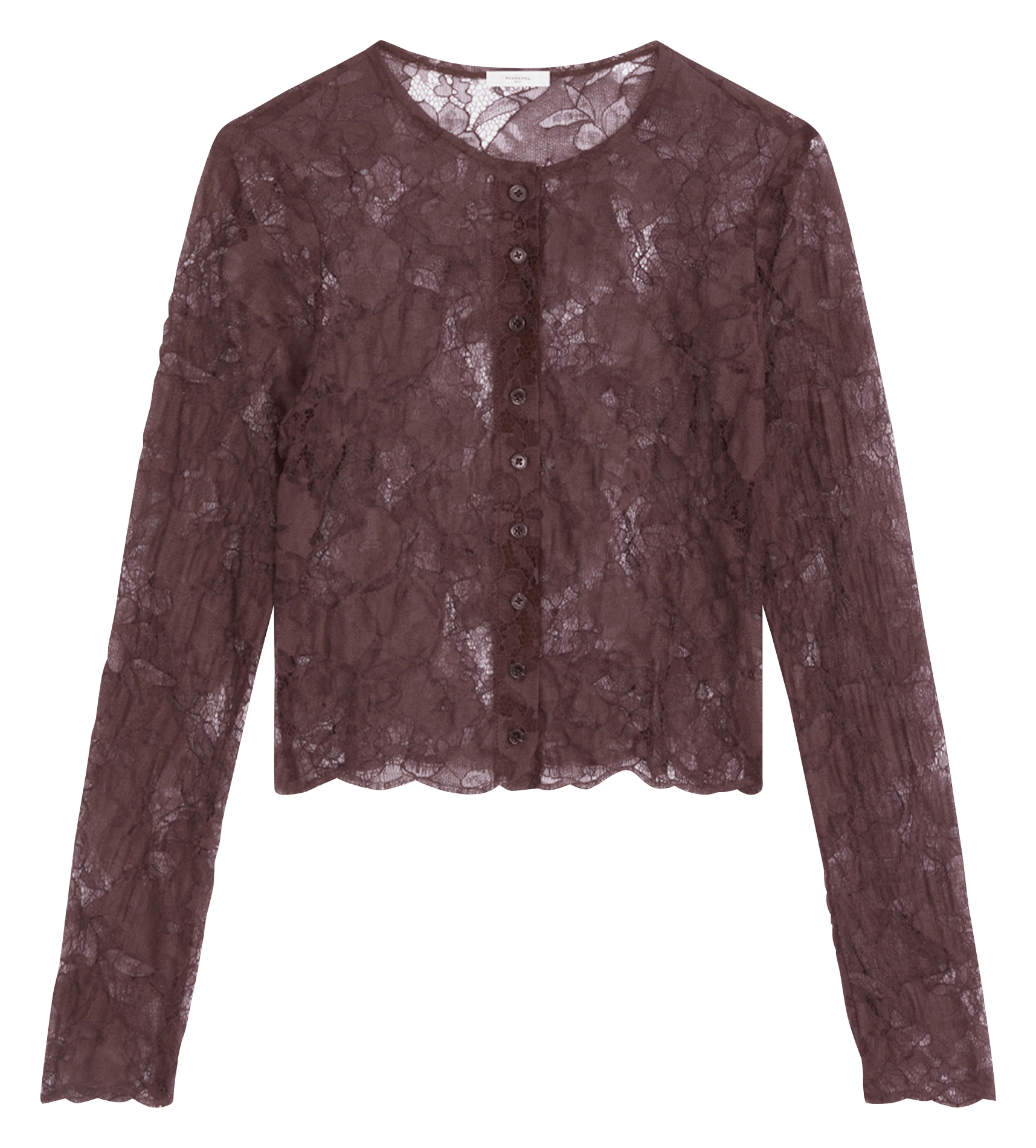 Gerade geschnittenes Rundhals-Top aus Spitze ROSEANNA Violett