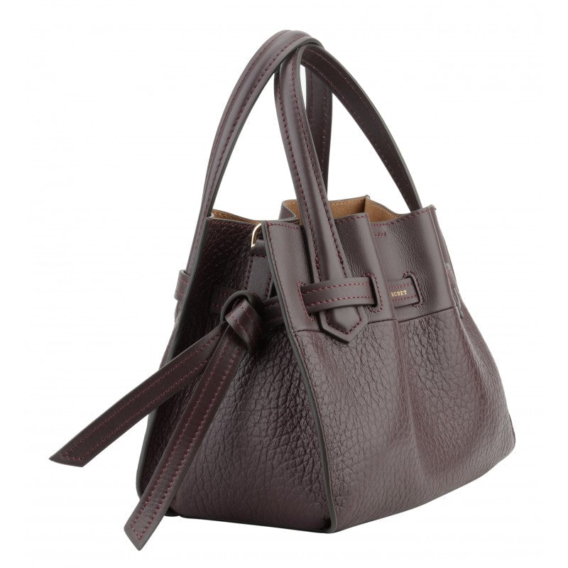 Calfskin leather handbag POURCHET Red
