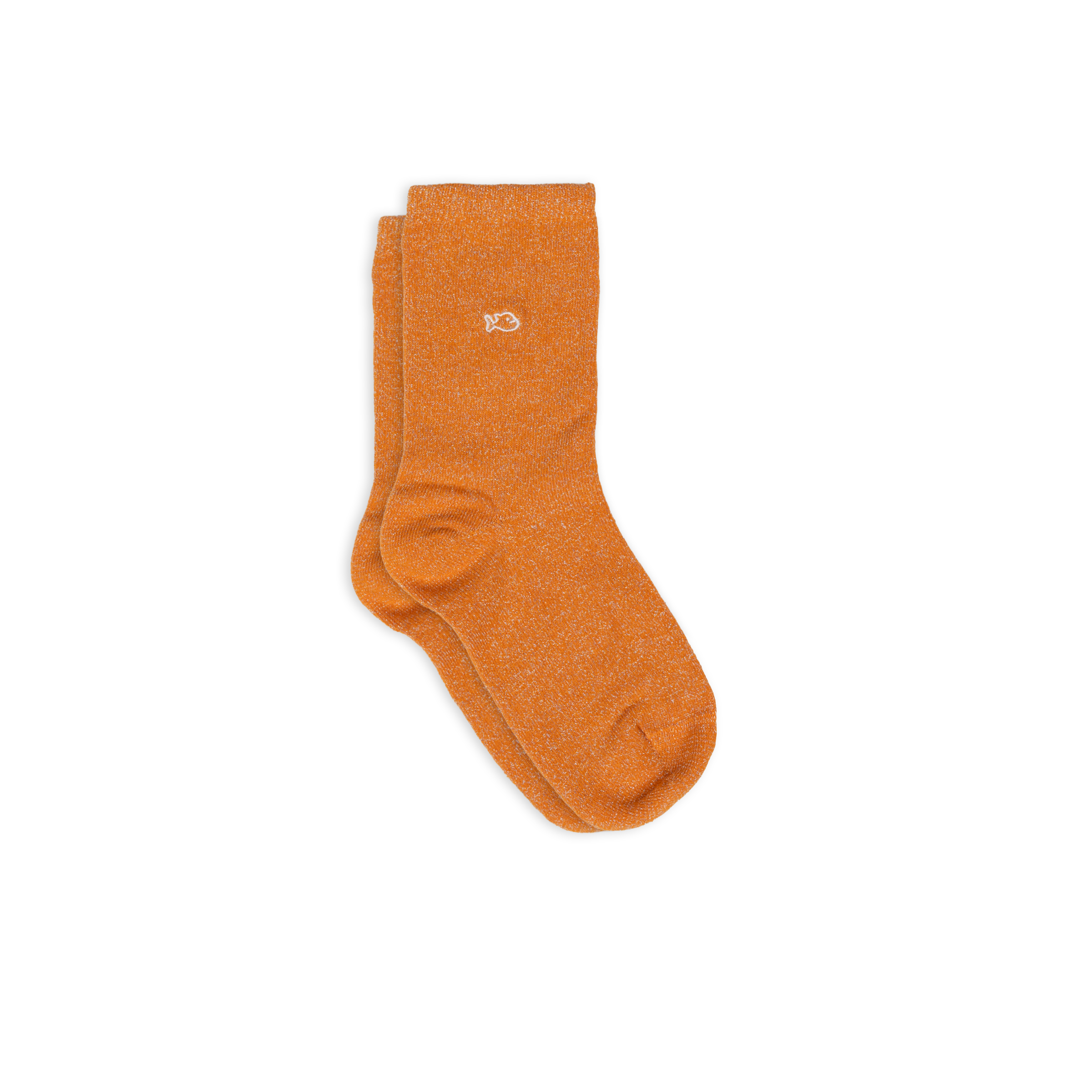 Solid Combed Cotton Glittery Socks BILLYBELT Orange