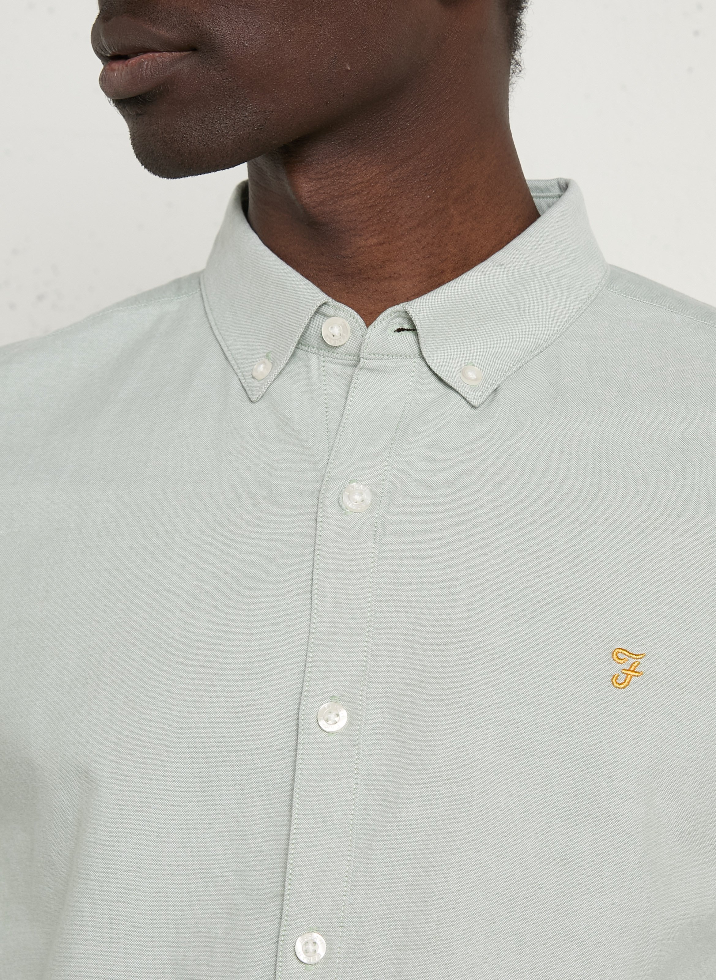 Slim-fit overhemd van biologisch katoen FARAH Groen