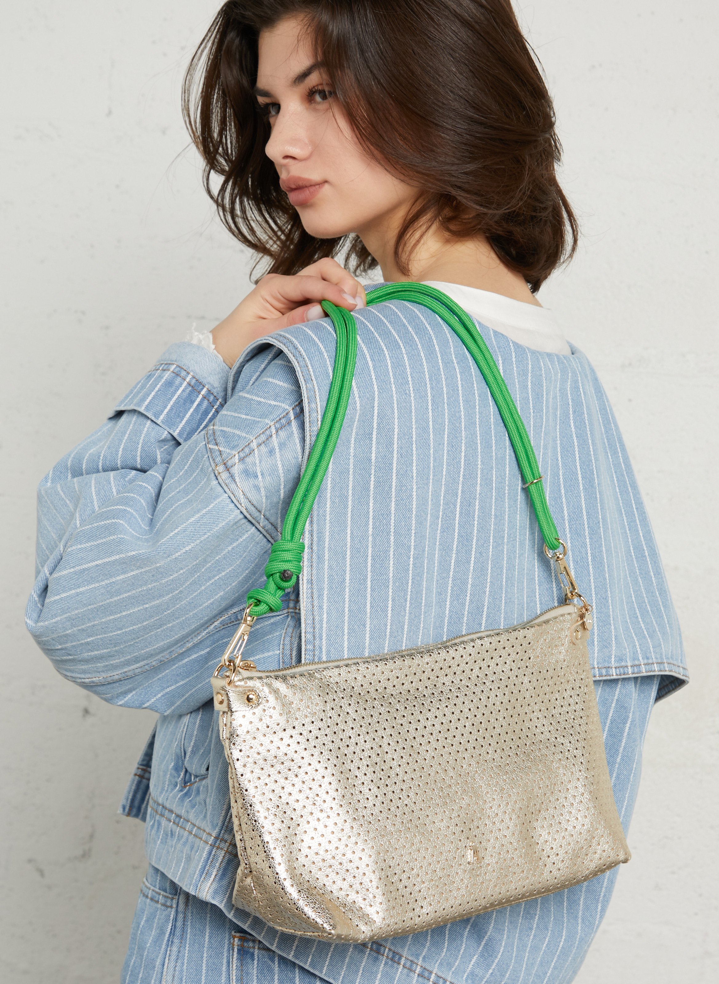 Lambskin leather shoulder bag CRAIE STUDIO Golden