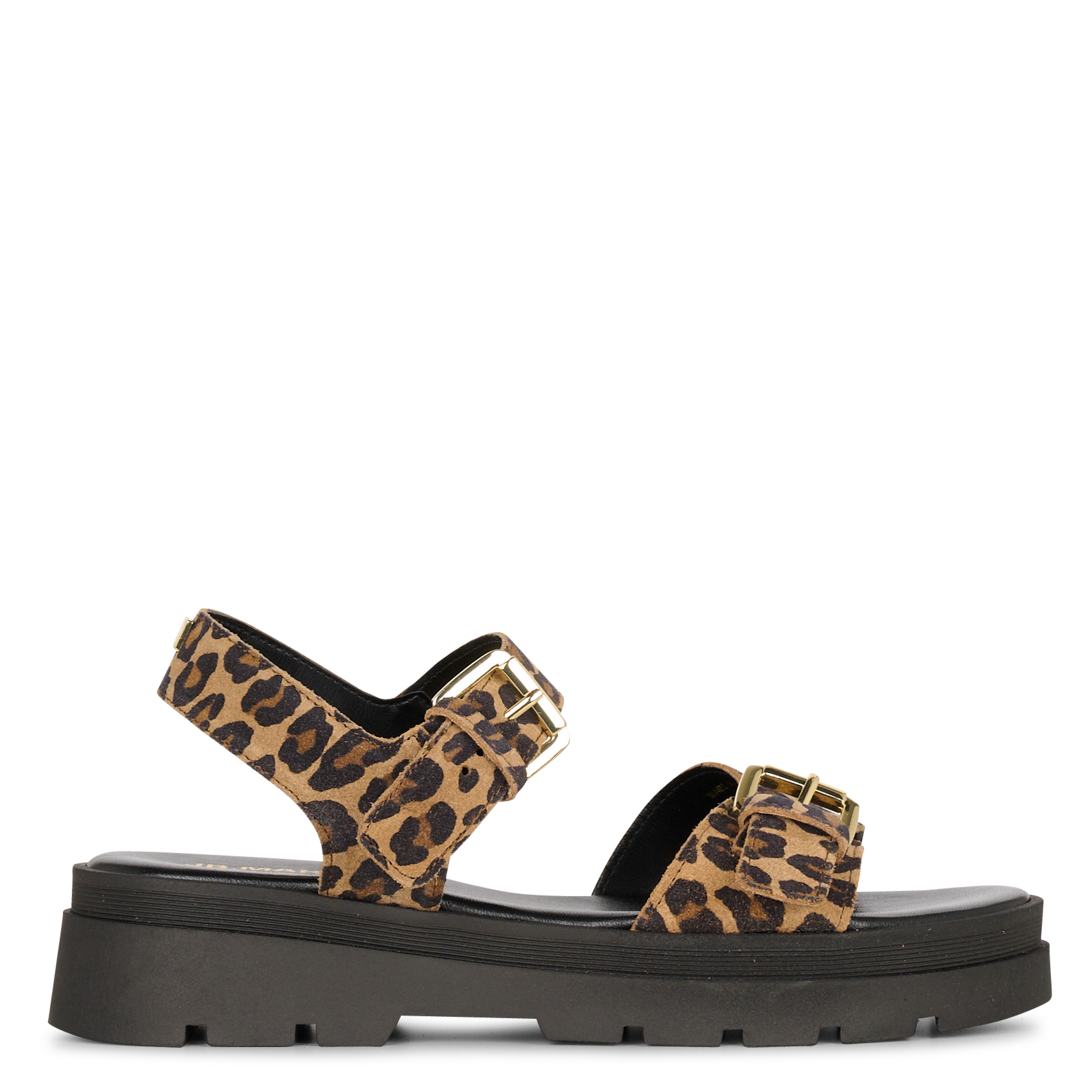 Leopard Print Suede Leather Sandals JB MARTIN Brown