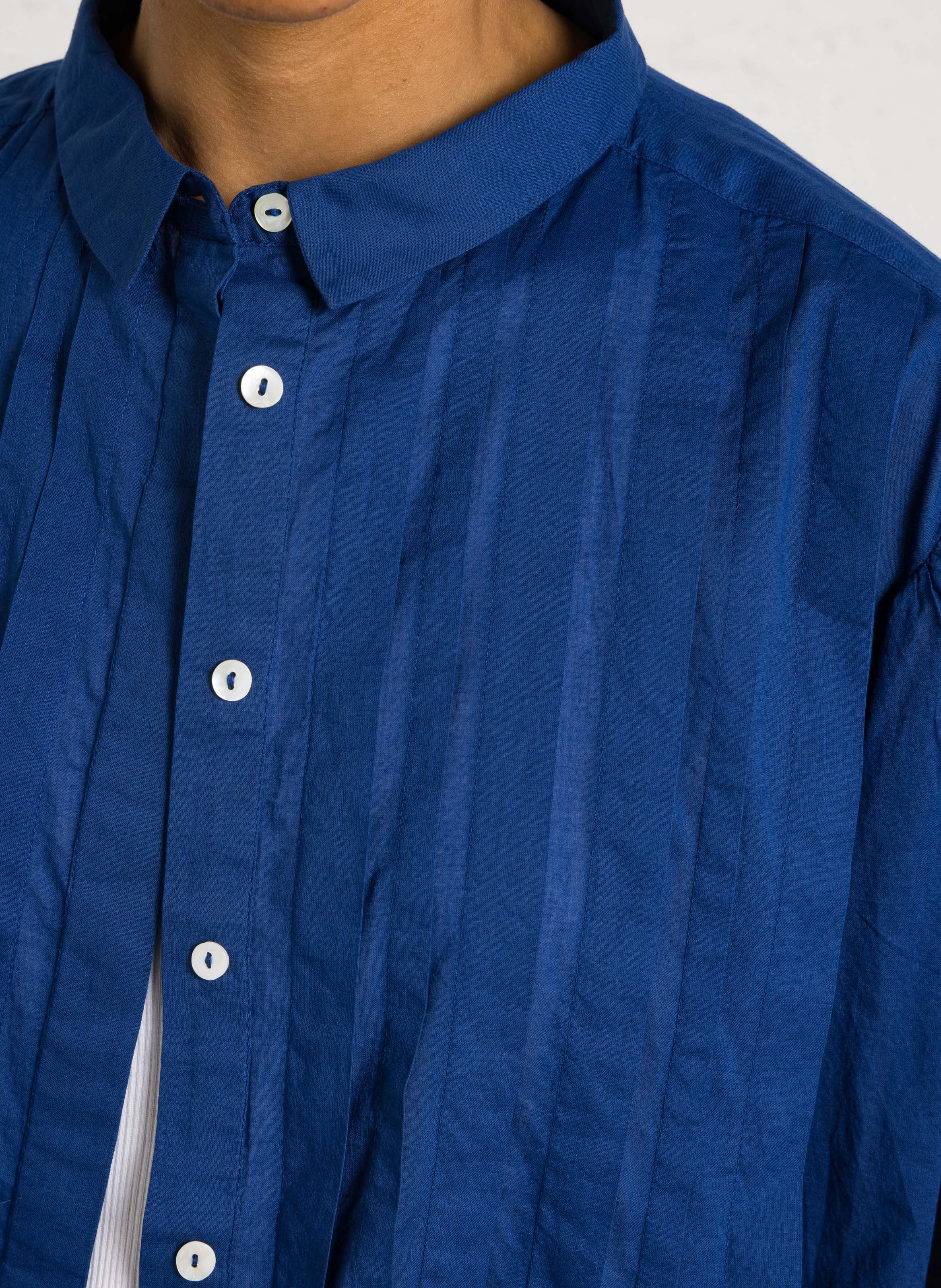 Organic cotton shirt with classic collar Blue