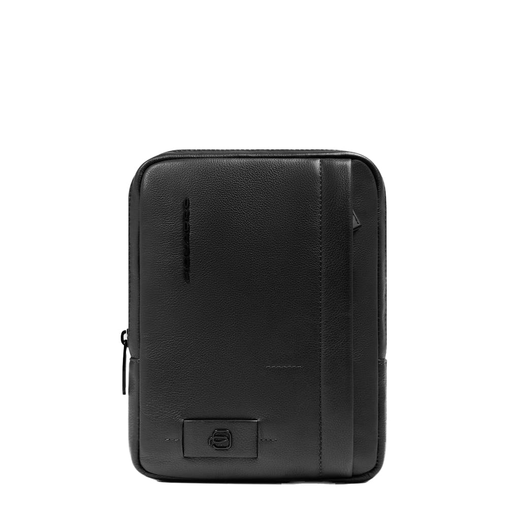 Men's crossbody bag for iPad® mini in leather with RFID protection, small size PIQUADRO