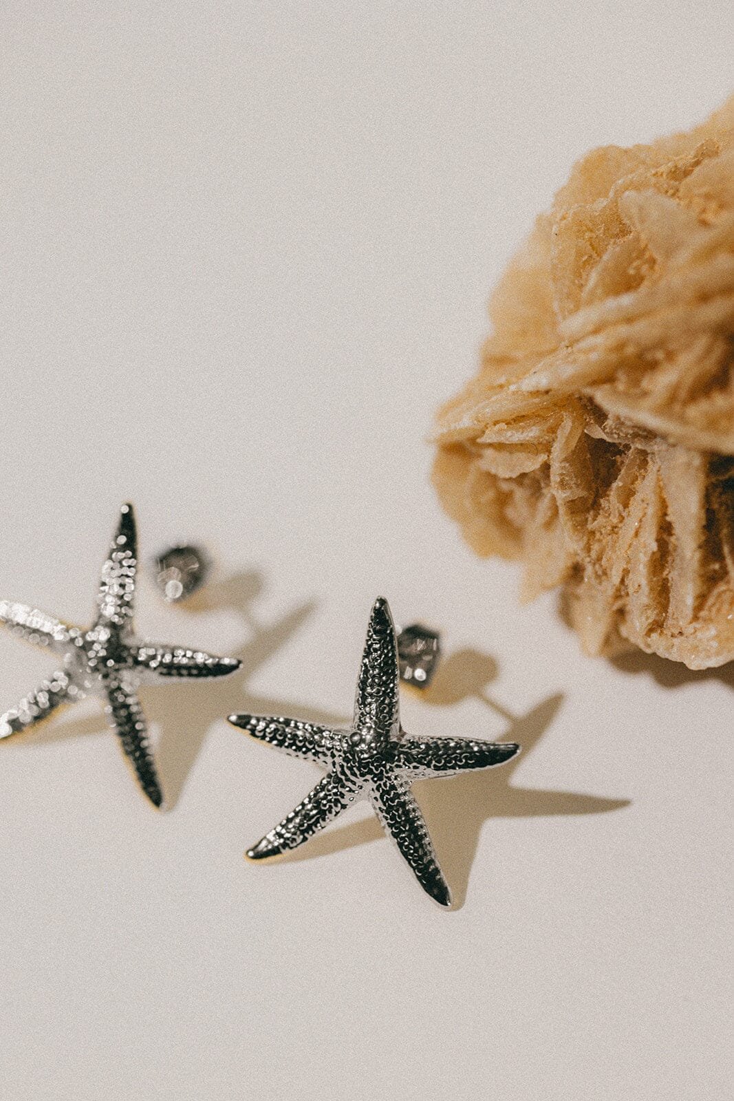 Star stud earrings gold-plated MONSIEUR SIMONE Silver