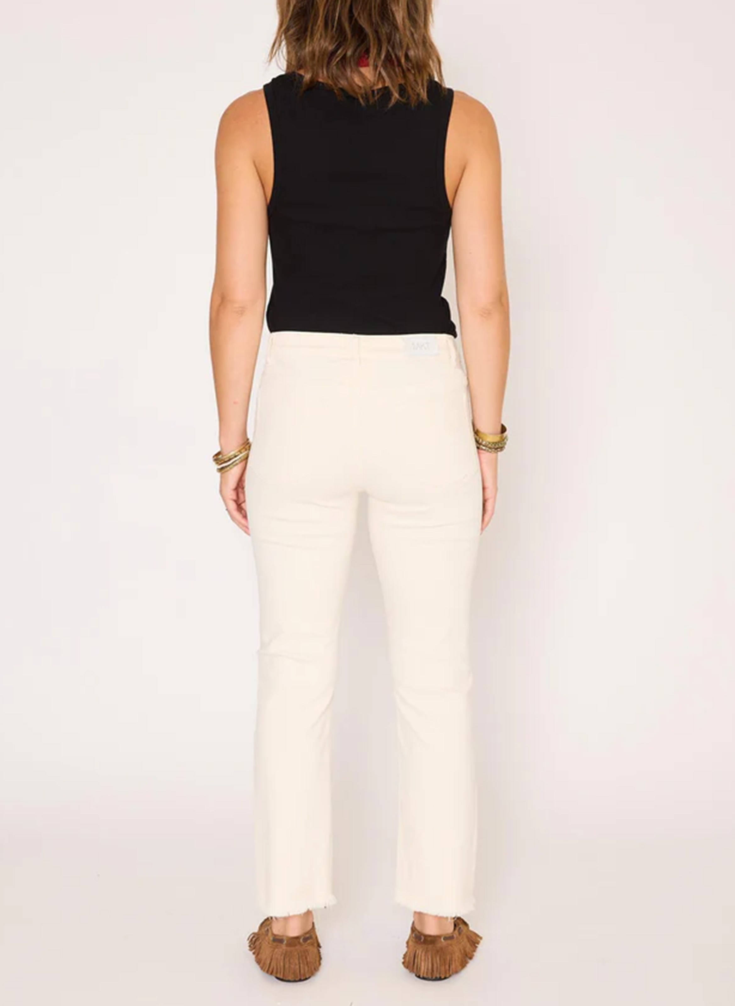 Jean droit en coton mélangé MKT Beige