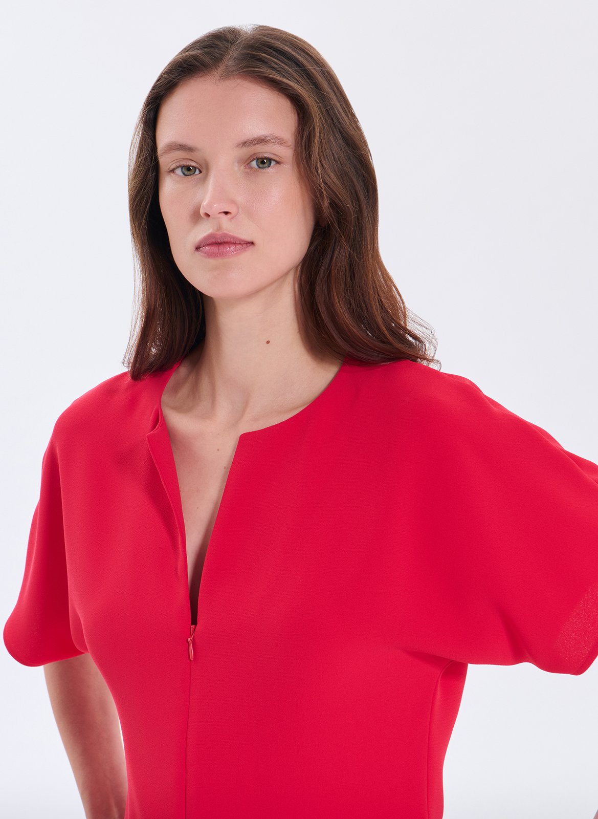 Top ajusté col tunisien ZAPA Rouge