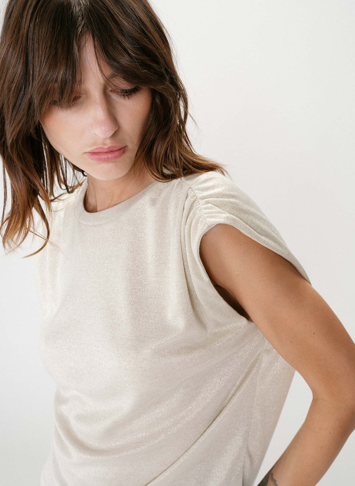 Einfarbiges Langarm-Top mit Rundhalsausschnitt GRACE ET MILA Silber