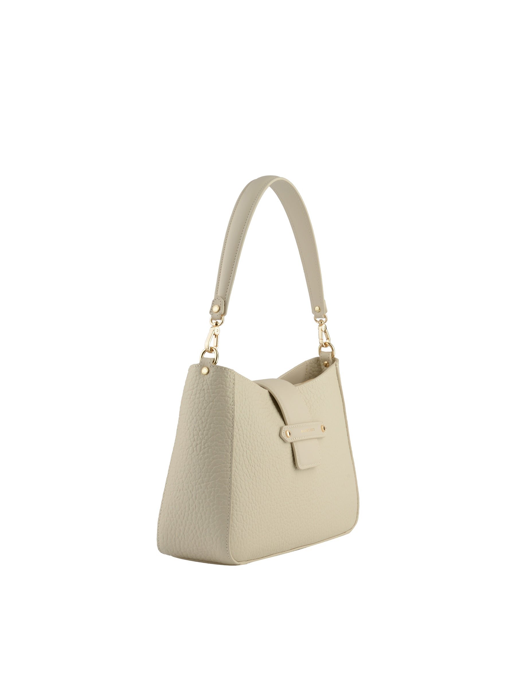 Sac porté épaule en cuir de vachette POURCHET Beige