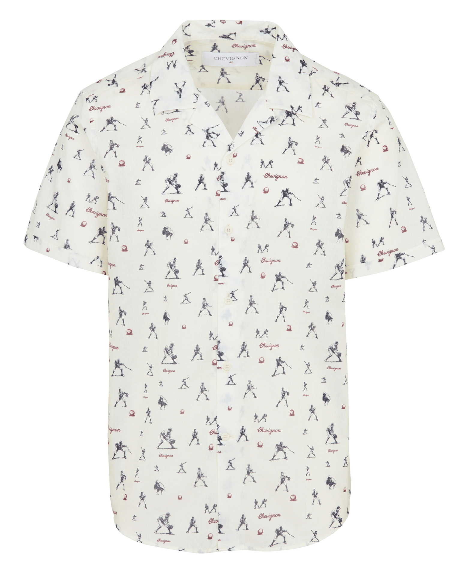 Chemise droite imprimée en coton CHEVIGNON Blanc