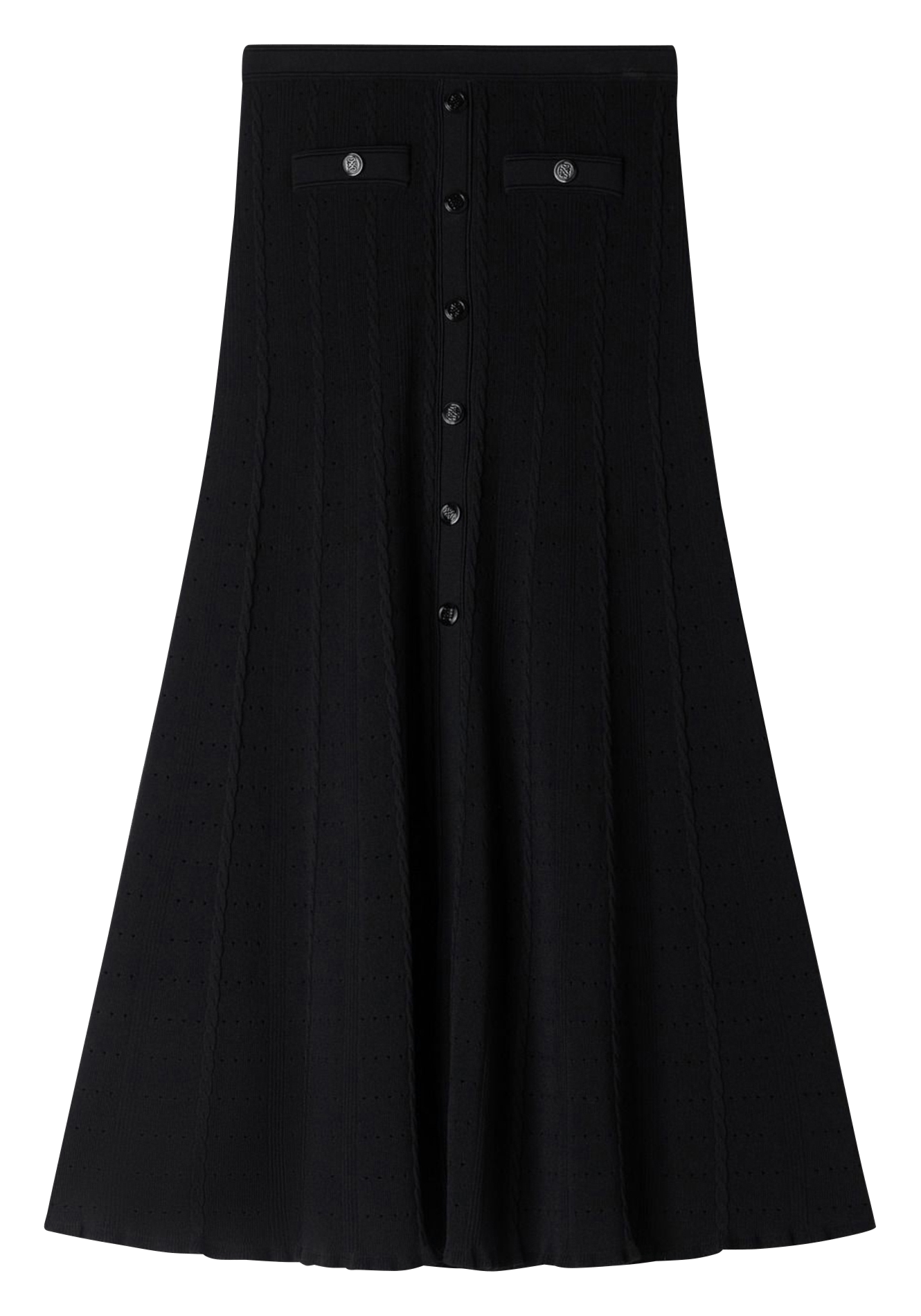 Jupe midi  SANDRO Noir