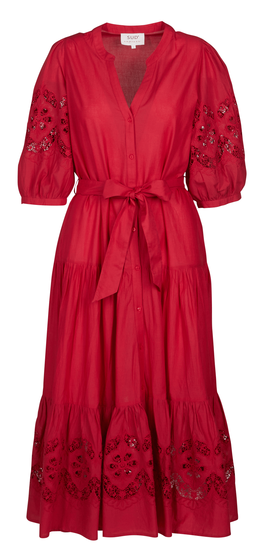 Robe longue col tunisien en coton SUD EXPRESS