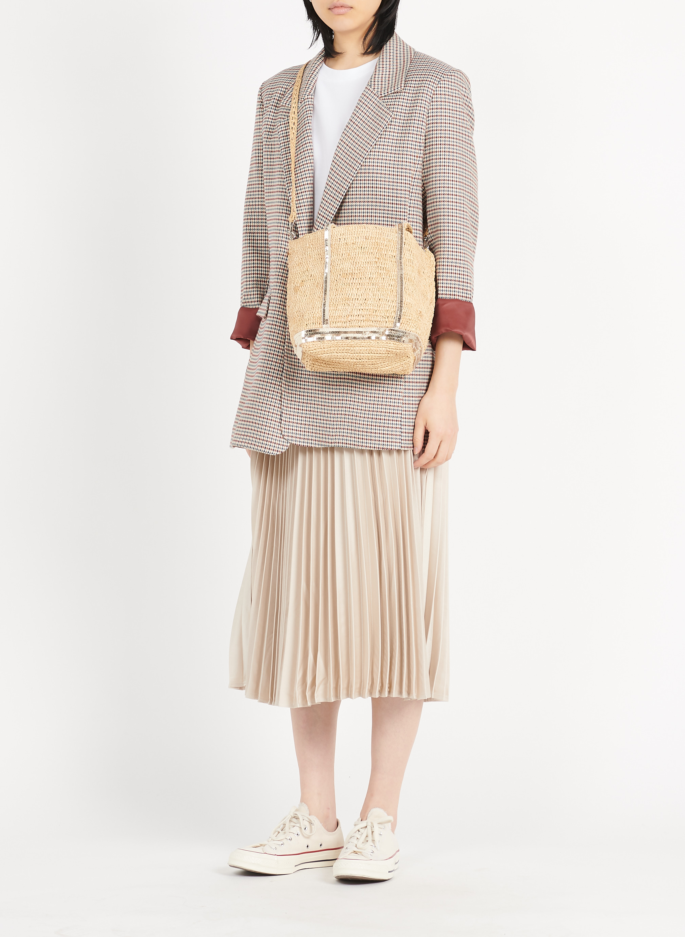 Shopper van raffia VANESSA BRUNO Goudkleurig