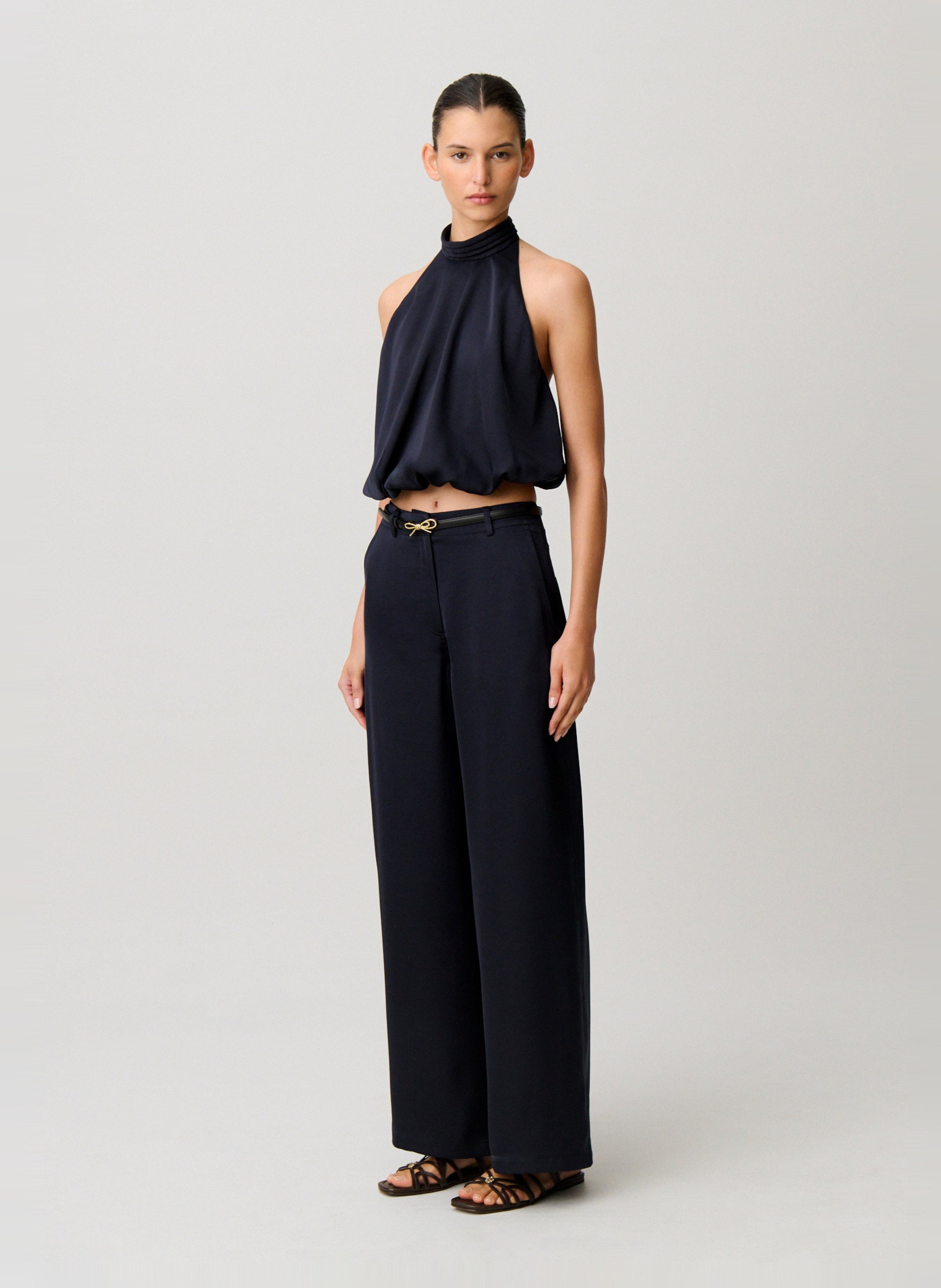 Top sans manches dos nu uni CLAUDIE PIERLOT Bleu