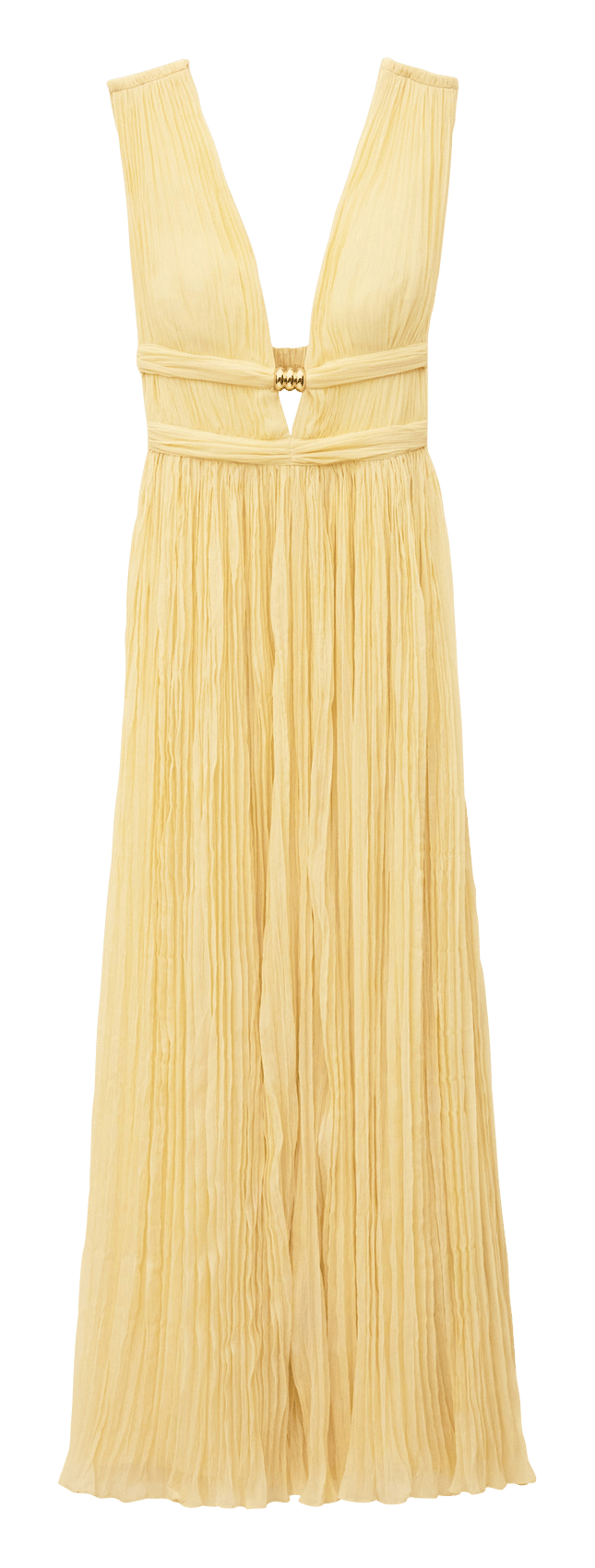 Sleeveless solid color pleated maxi dress BA&SH Beige