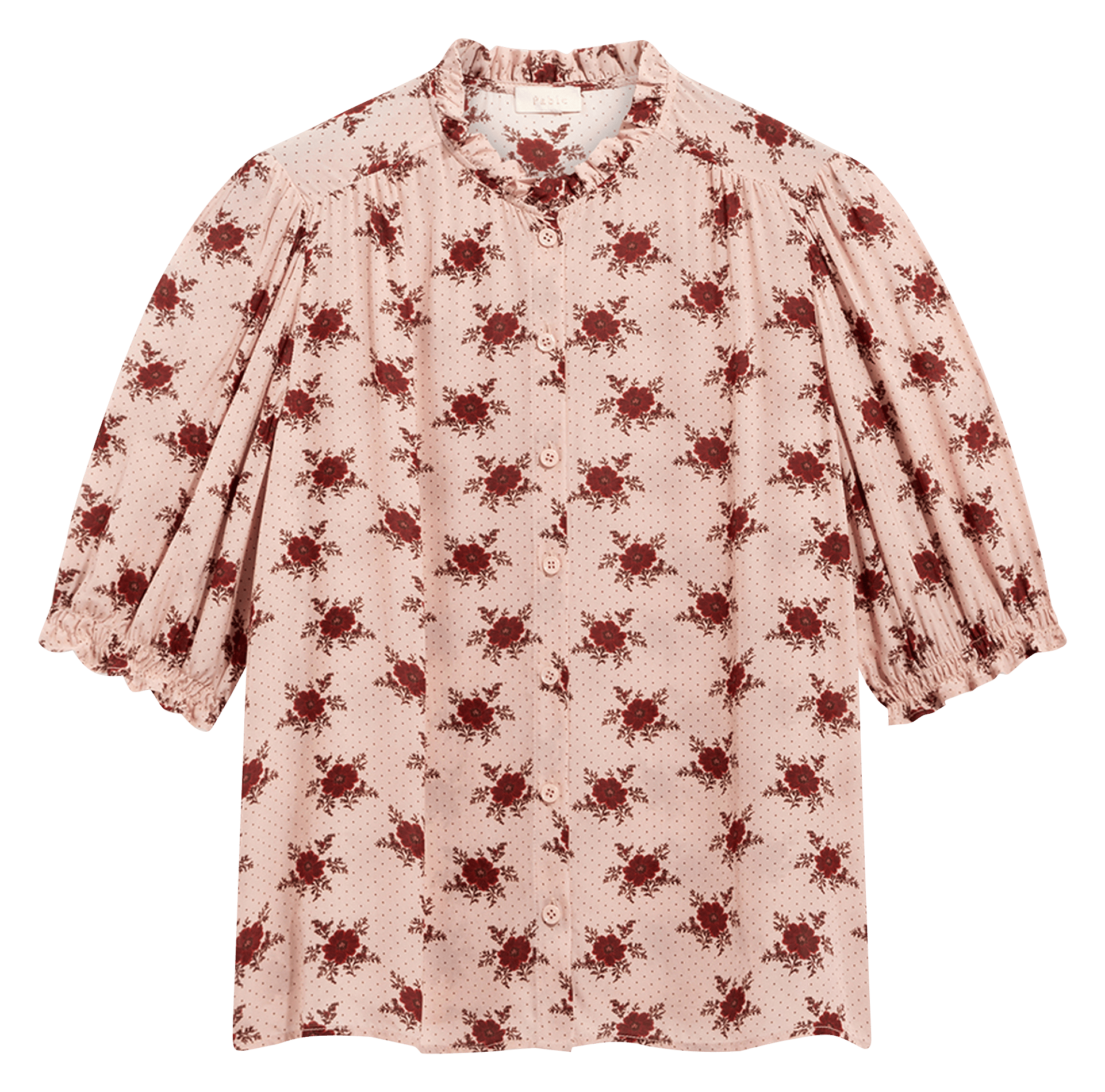 Straight shirt with high collar PABLO Pink