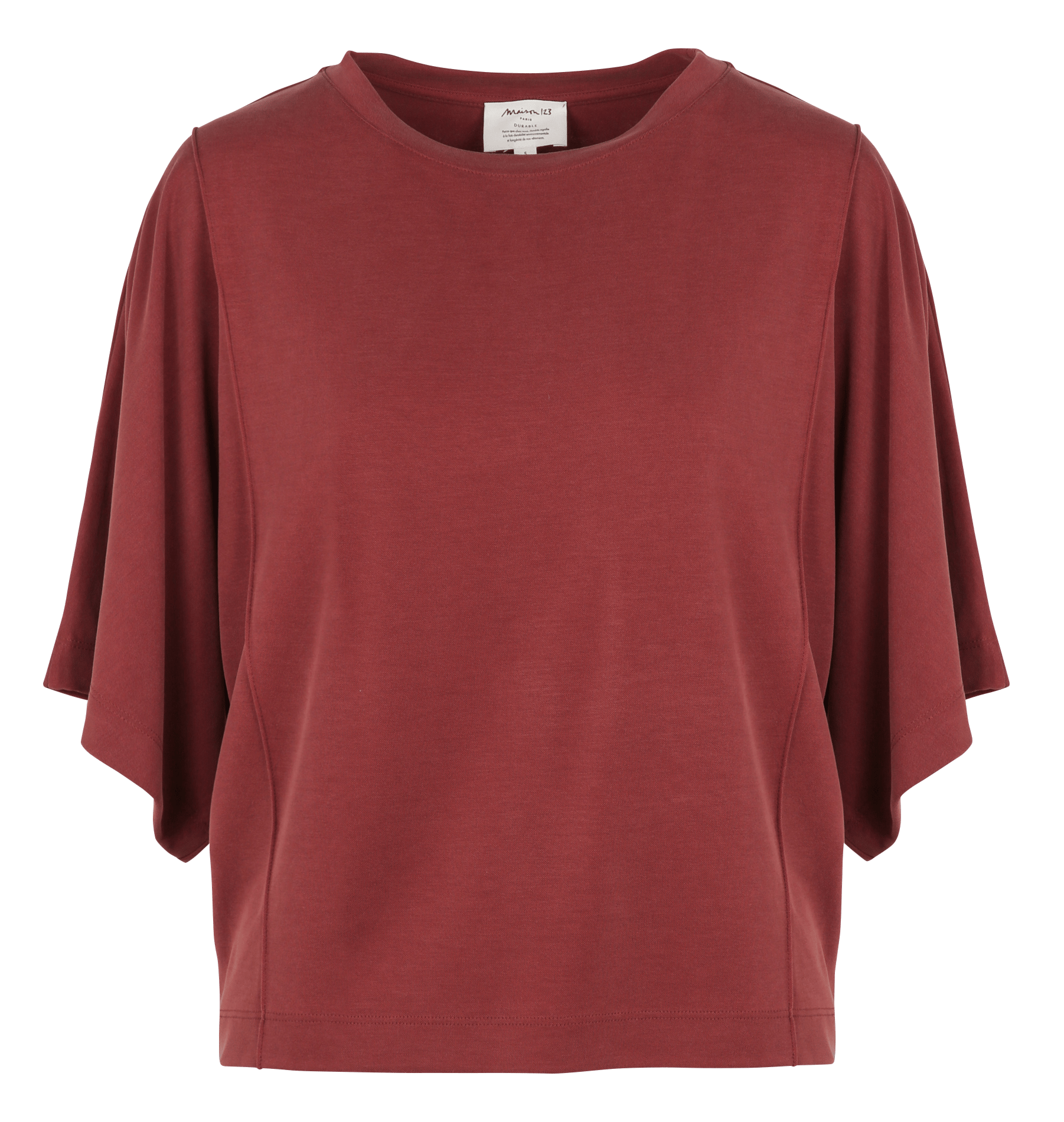 Loose Fit Top with 3/4 Sleeves MAISON 123 Red