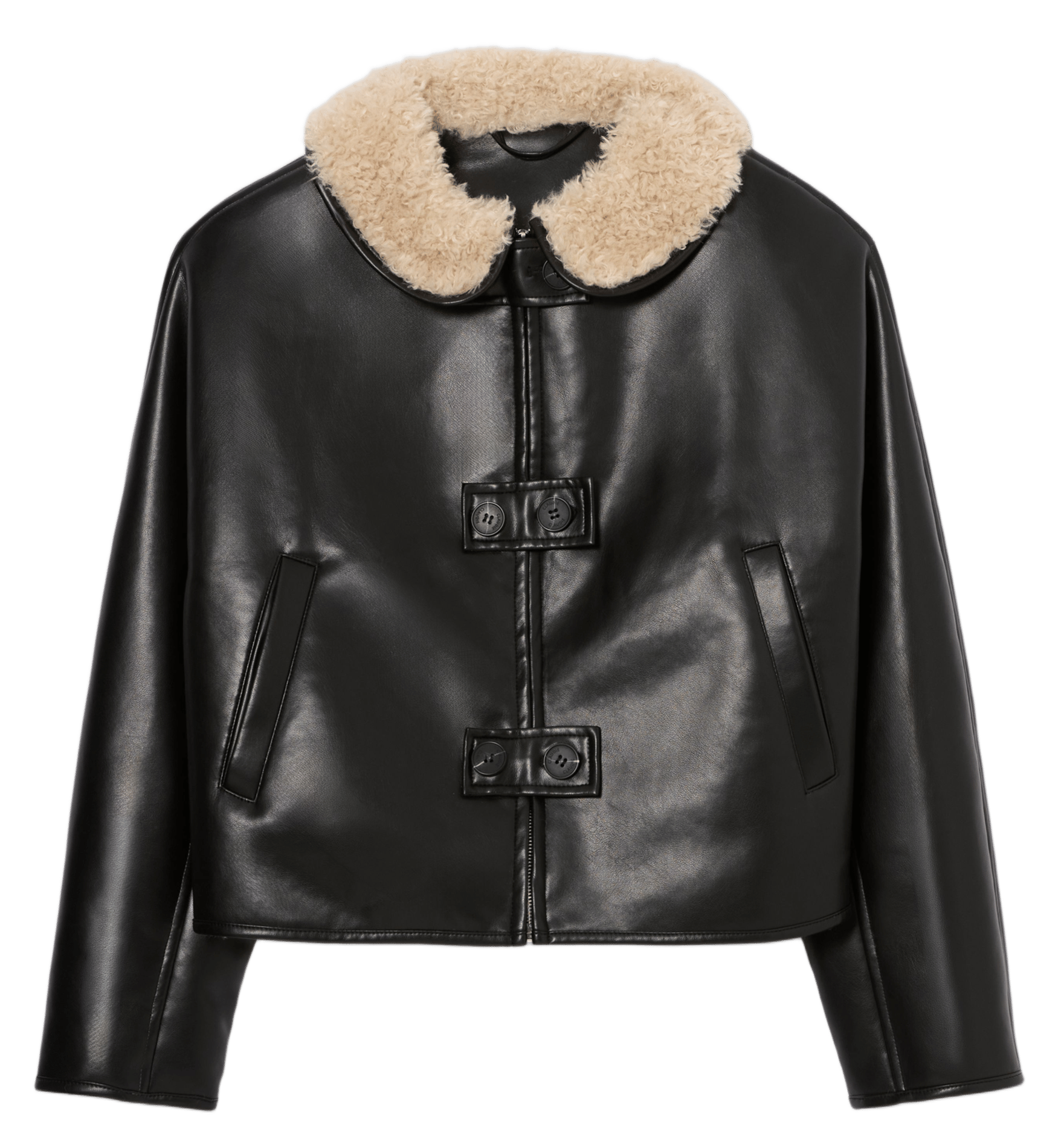 Manteau court ample à col en fausse fourrure CLAUDIE PIERLOT Multicolore