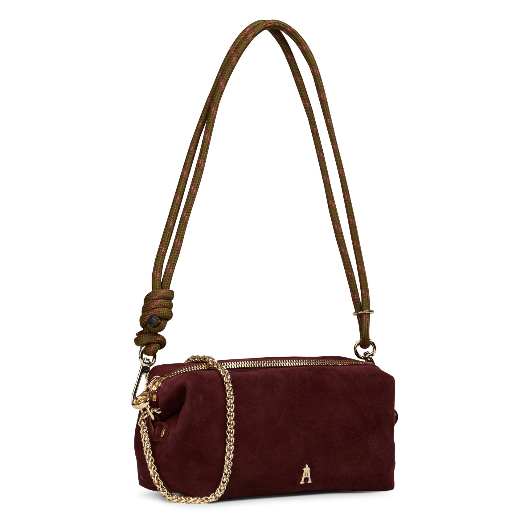 Buideltas van getextureerd leer met veters CRAIE STUDIO Rood