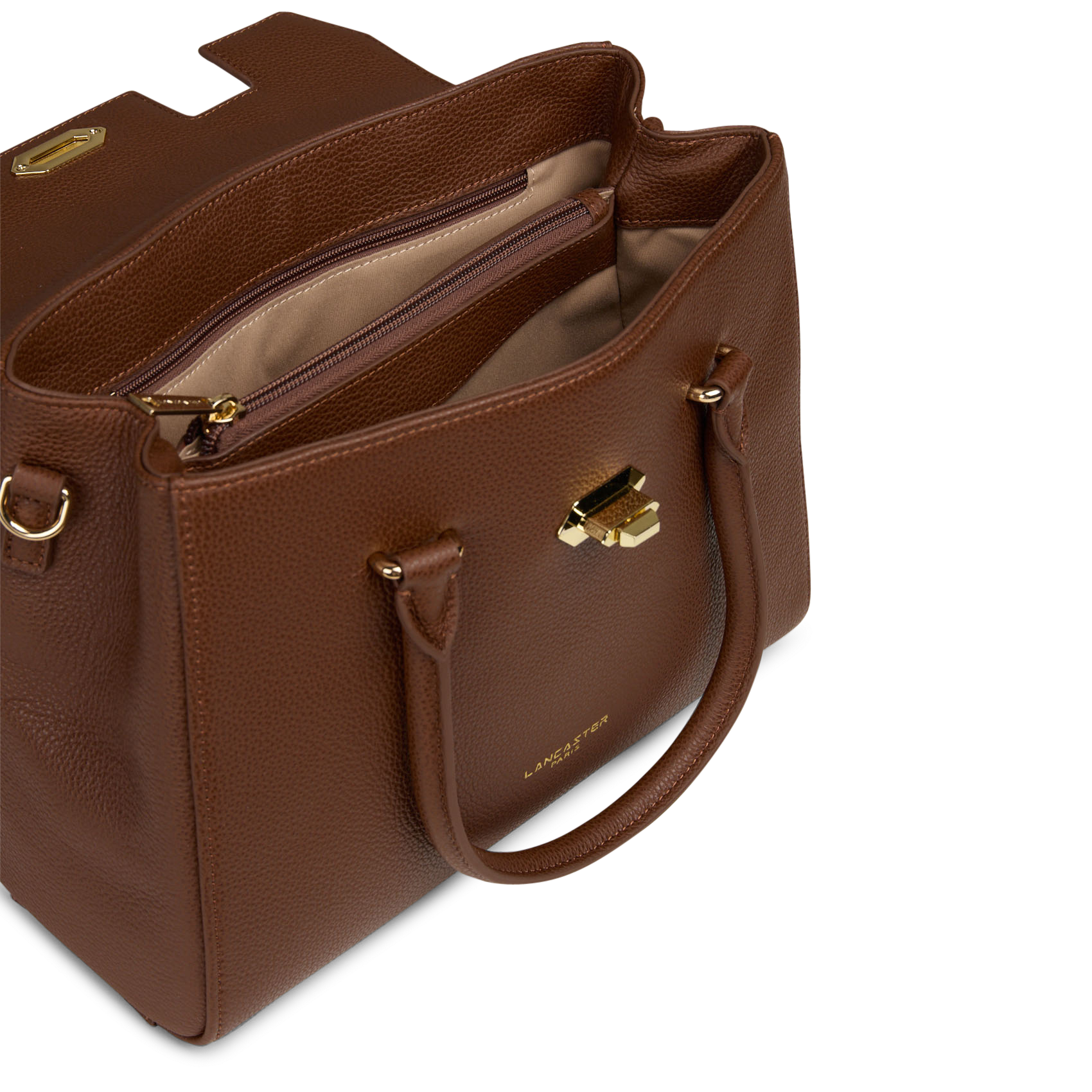 Lederhandtasche mit Umschlag | Braun LANCASTER PARIS Damen