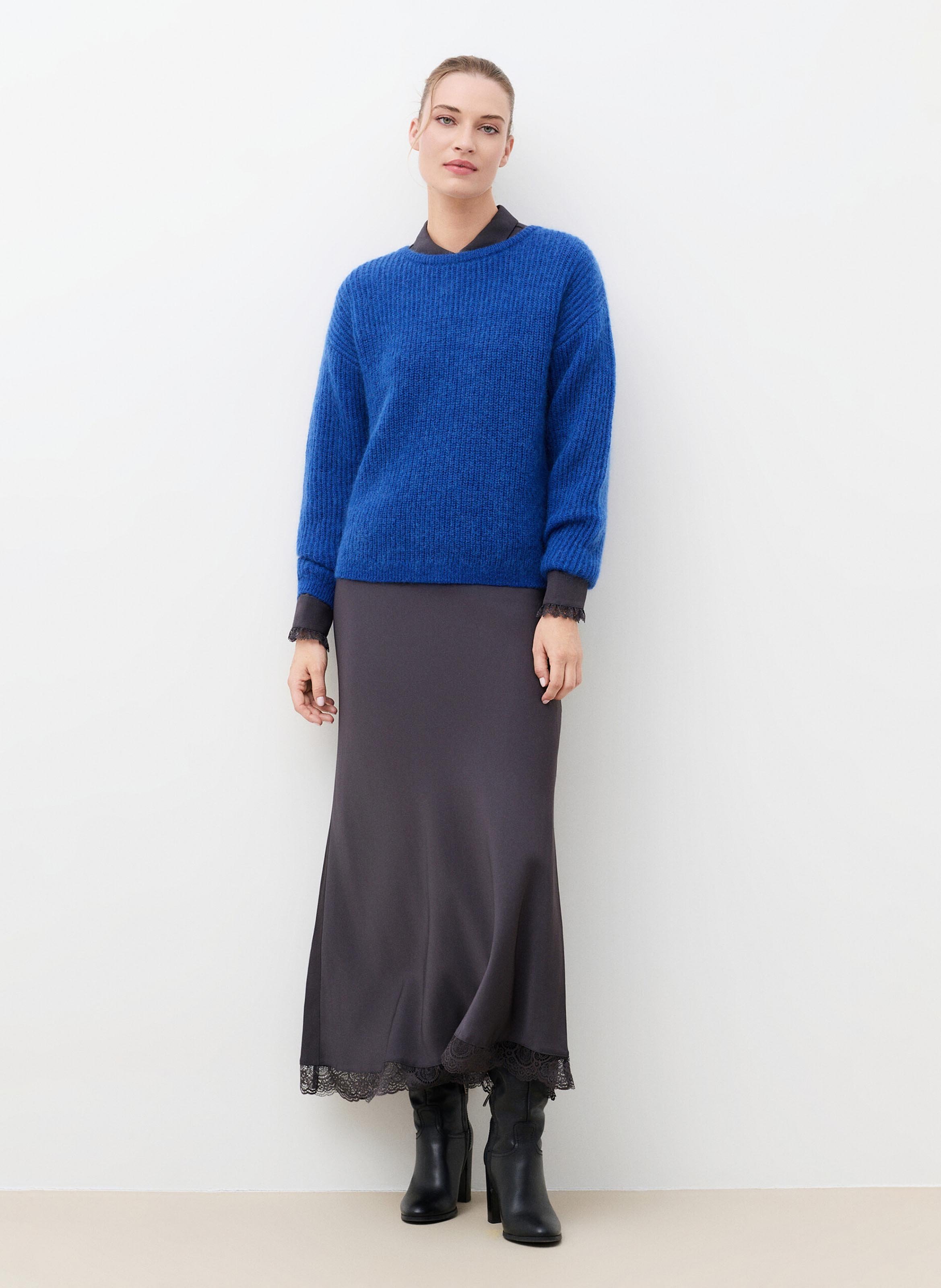 Straight round neck sweater CAROLL Blue