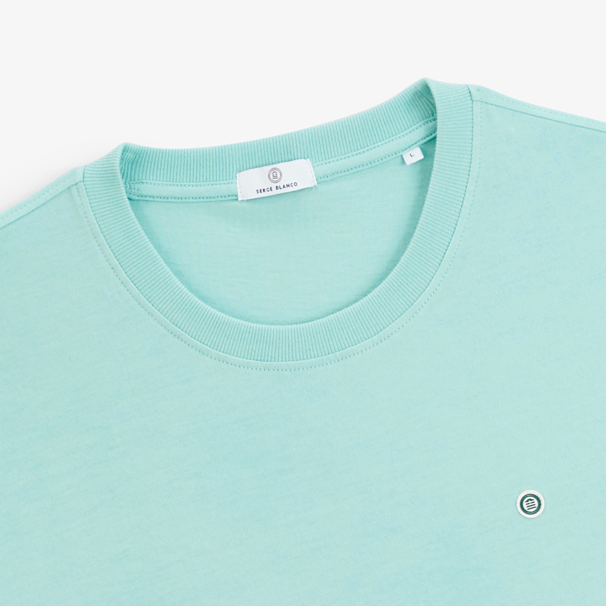 Short-sleeved t-shirt Théo printed back blanco twist sky blue SERGE BLANCO Blue