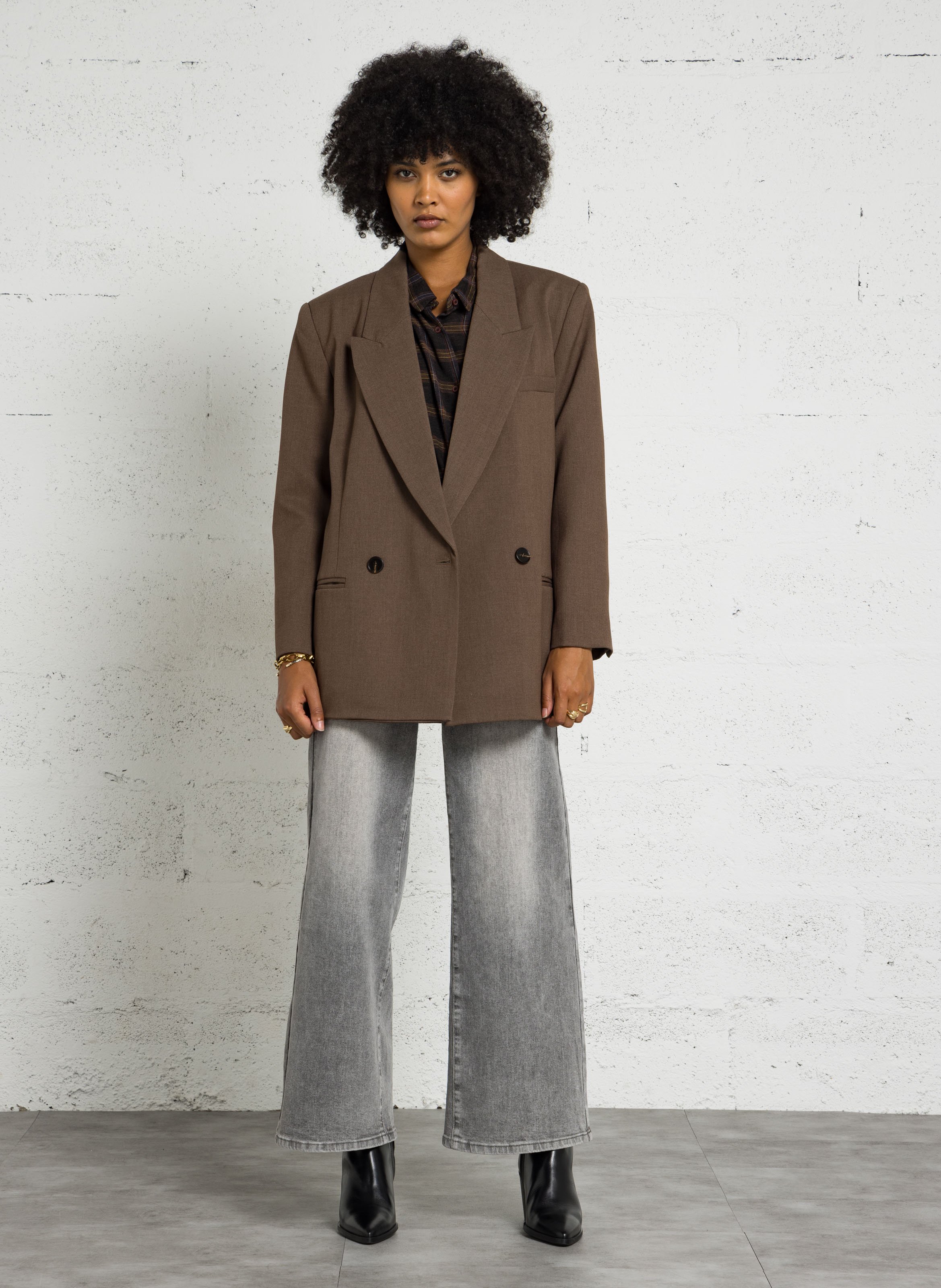 Weit geschnittener Blazer SUNCOO Braun