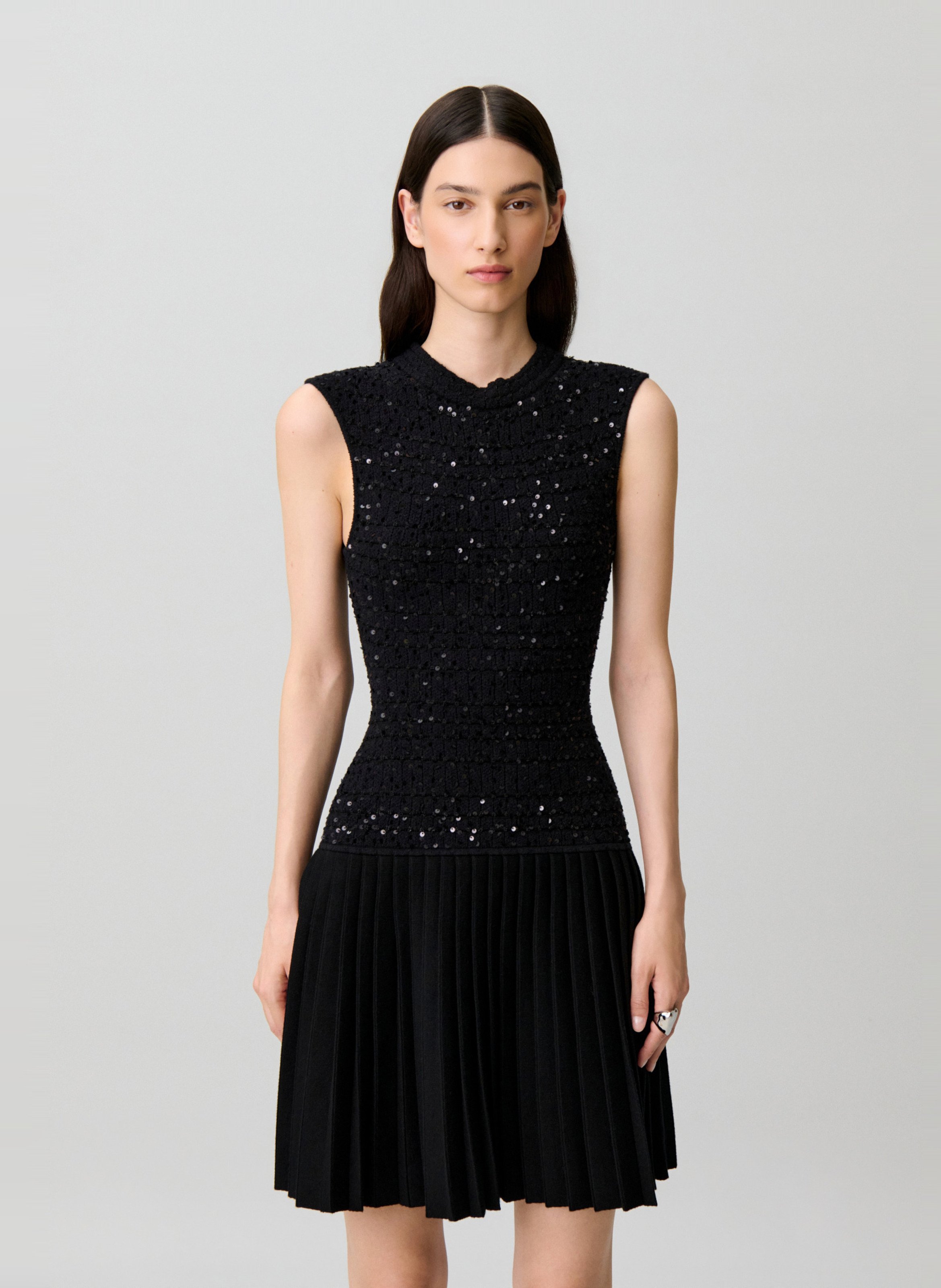 Robe courte évasée à sequins CLAUDIE PIERLOT Noir