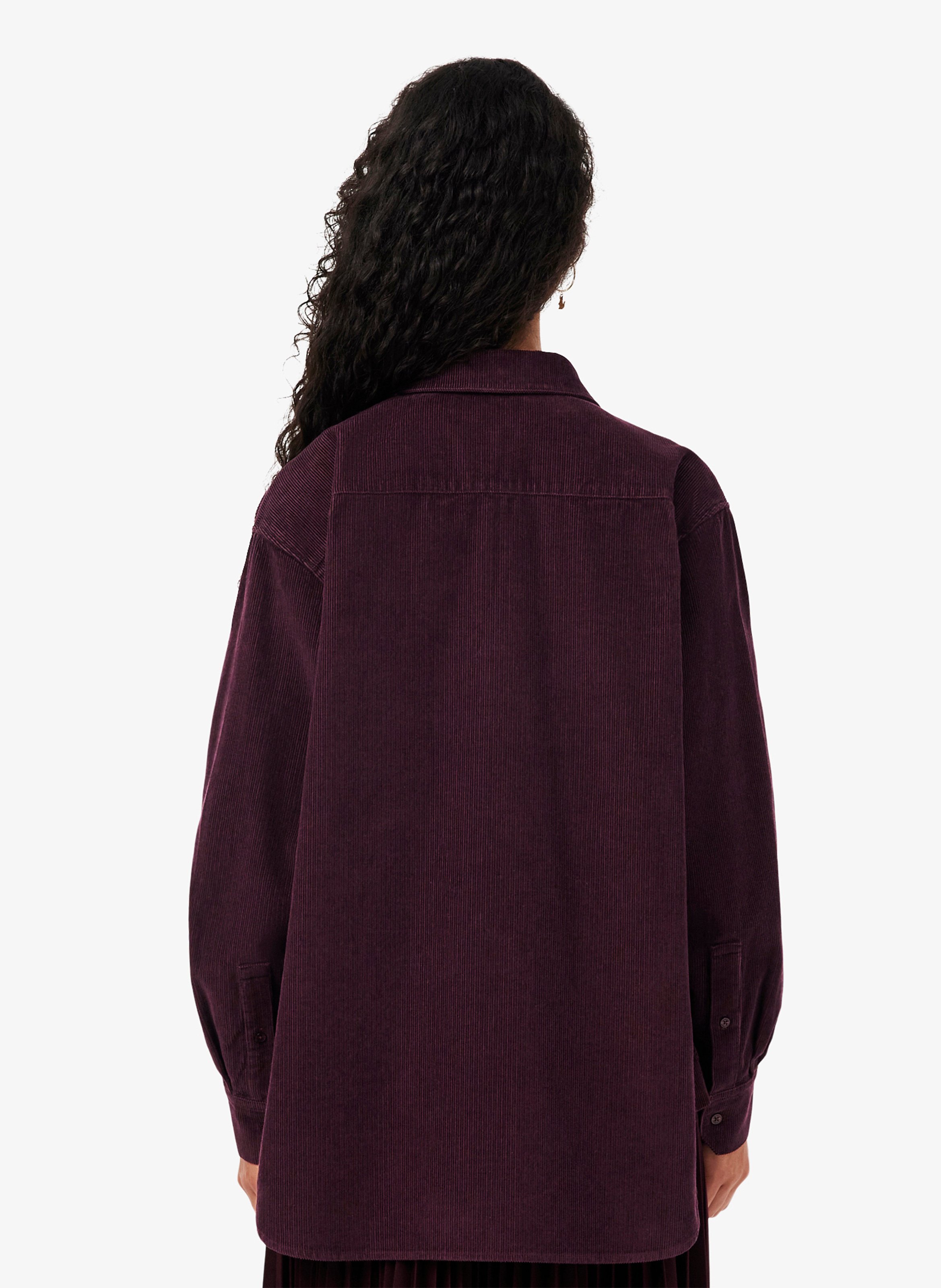 Surchemise oversize velours côtelé en coton LACOSTE Rouge