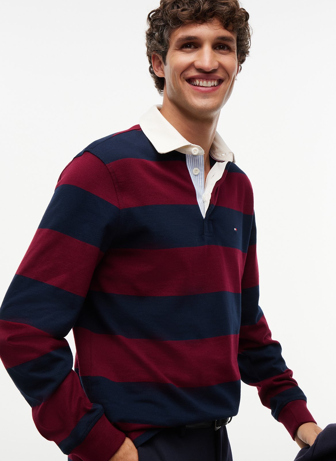 Polo droit en coton TOMMY HILFIGER Violet