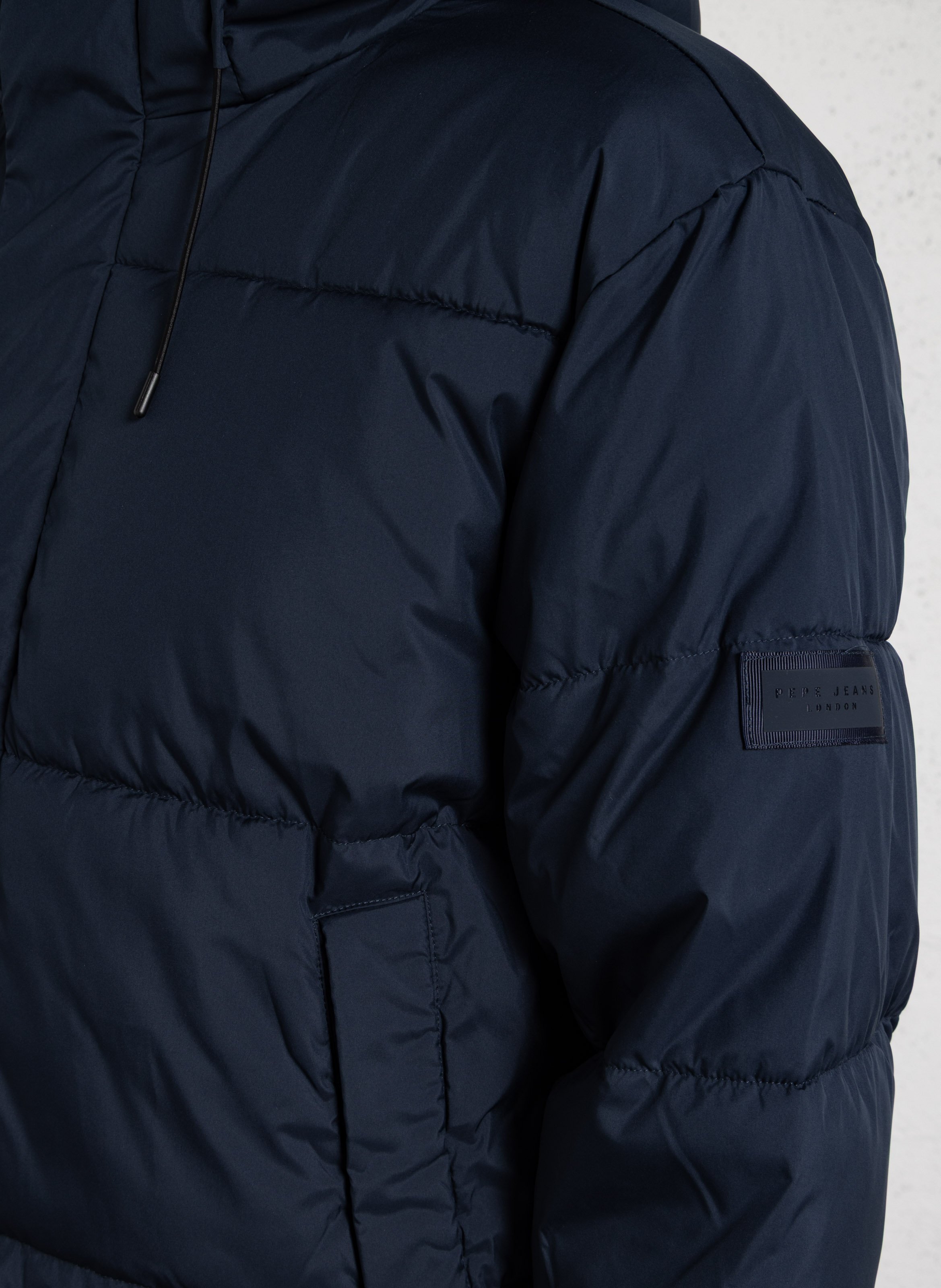 Gerade Steppjacke mit einfarbiger Kapuze PEPE JEANS Blau