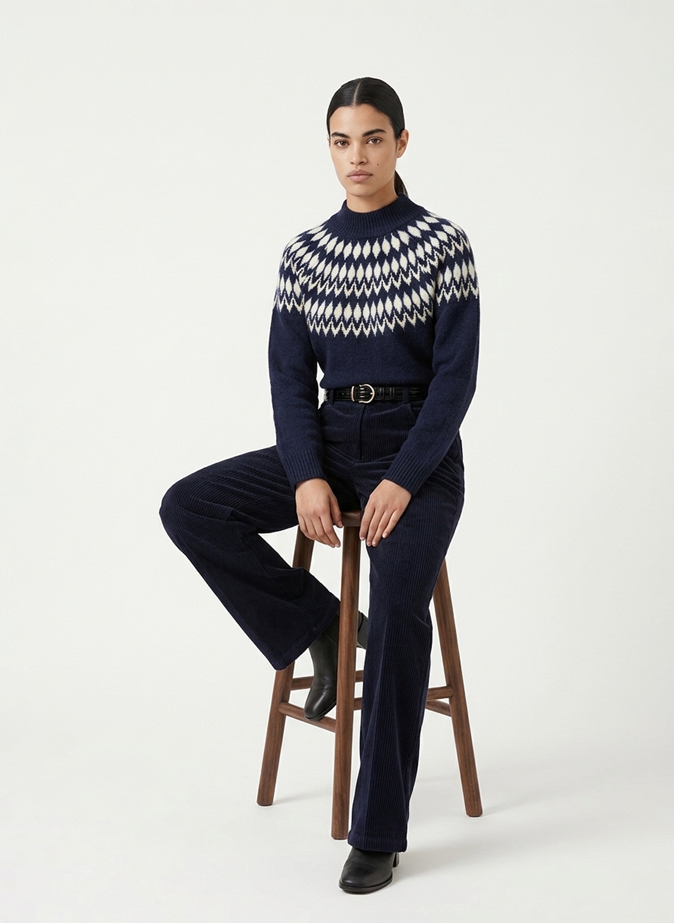 Weite, gerippte Hose aus Baumwolle KOOKAI Blau