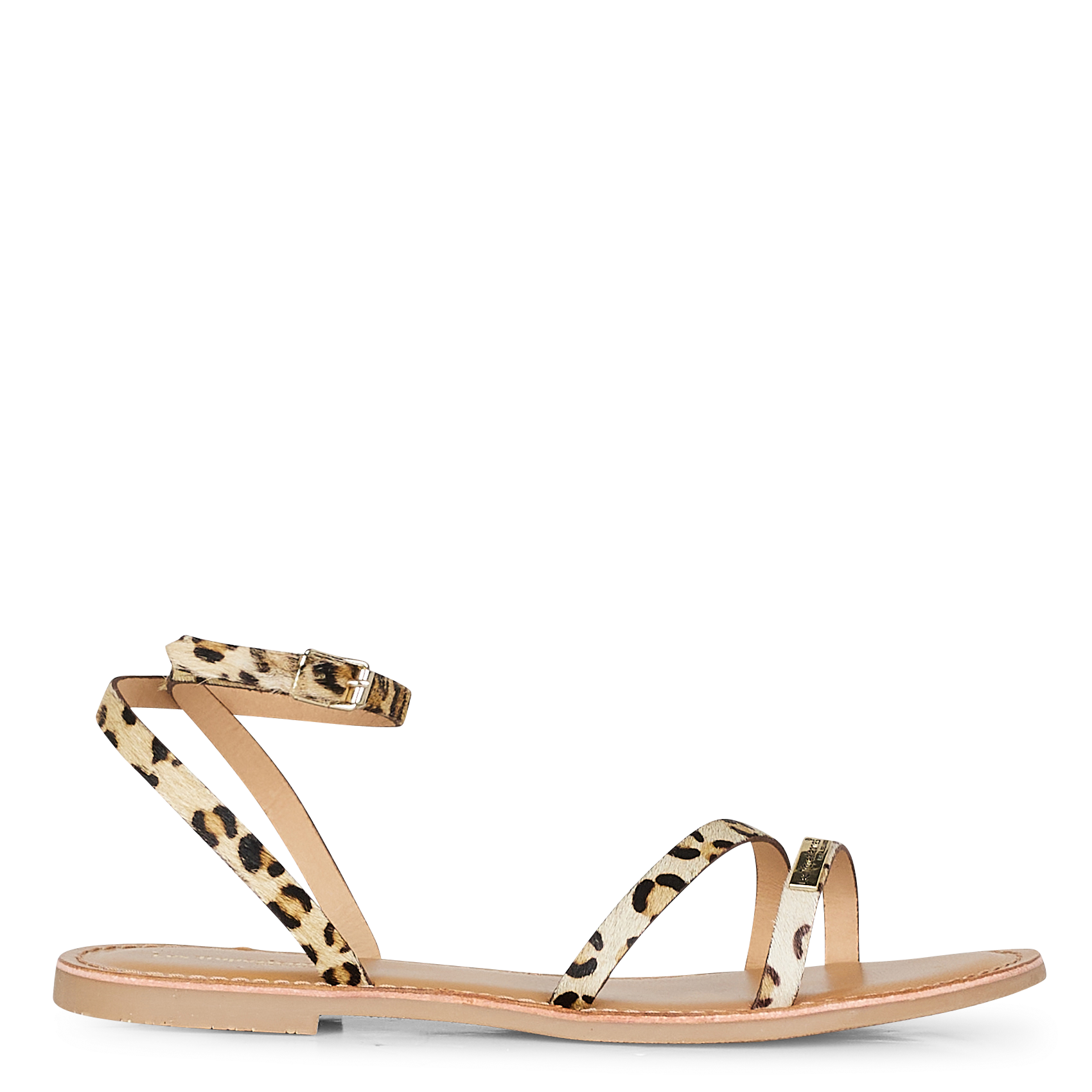 Sandales plates en cuir Hanak Leopard Les Tropeziennes Par M