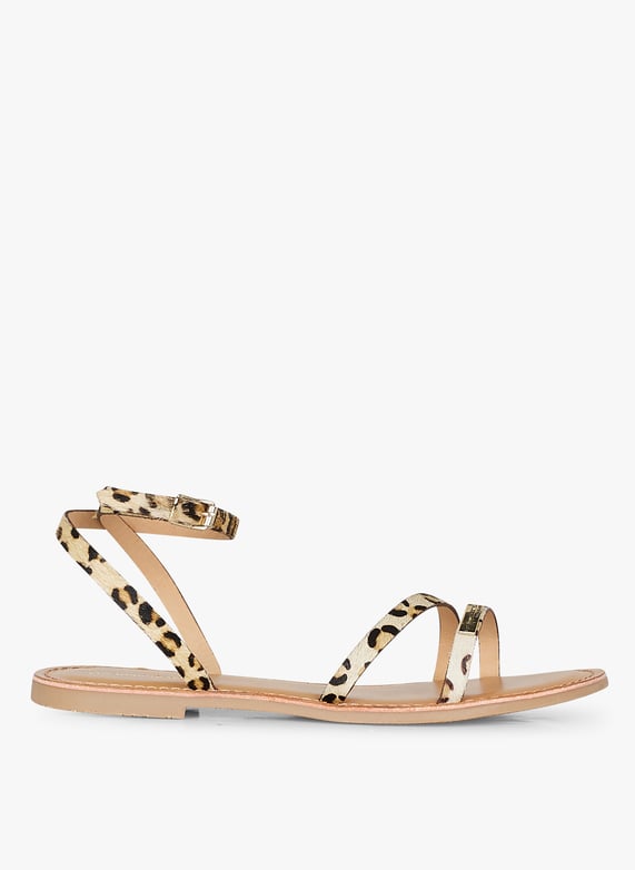 Sandales plates en cuir Hanak Leopard Les Tropeziennes Par M