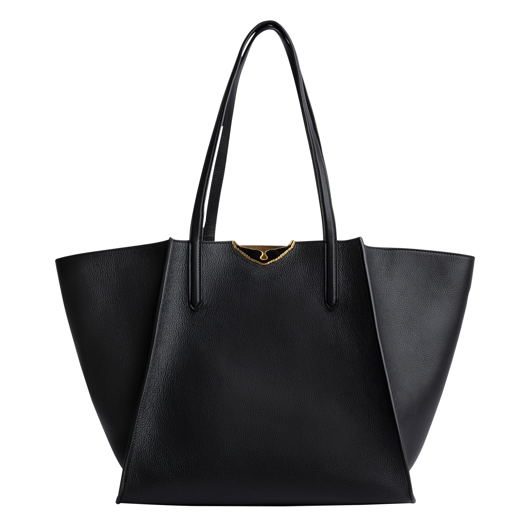 Grained Leather Tote Bag Noir Record Zadig voltaire Women LWBA02264 013 NOIR RECORD Place des Tendances Europe