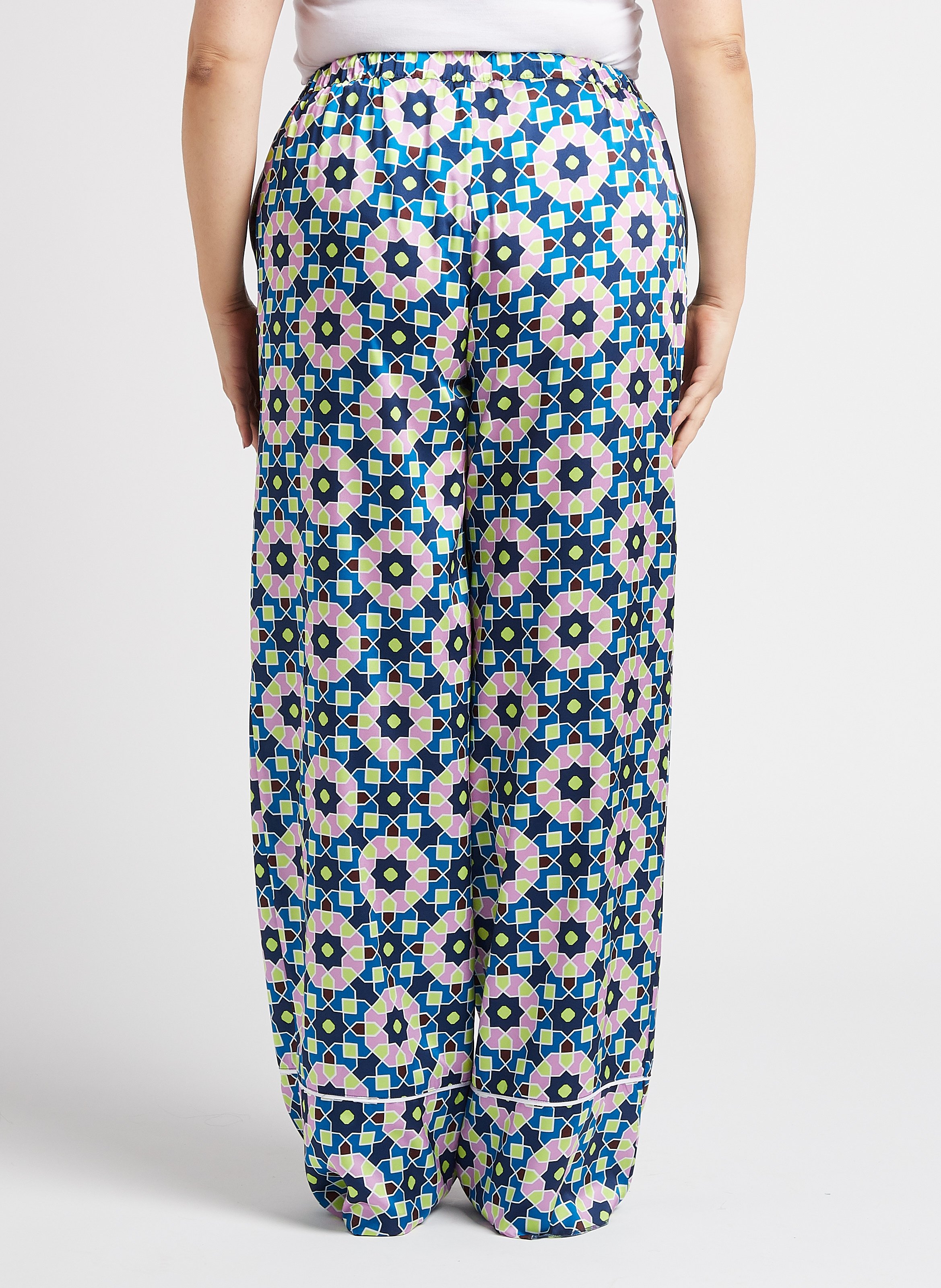 Weite, fließende Hose mit Print PERSONA by Marina Rinaldi Blau