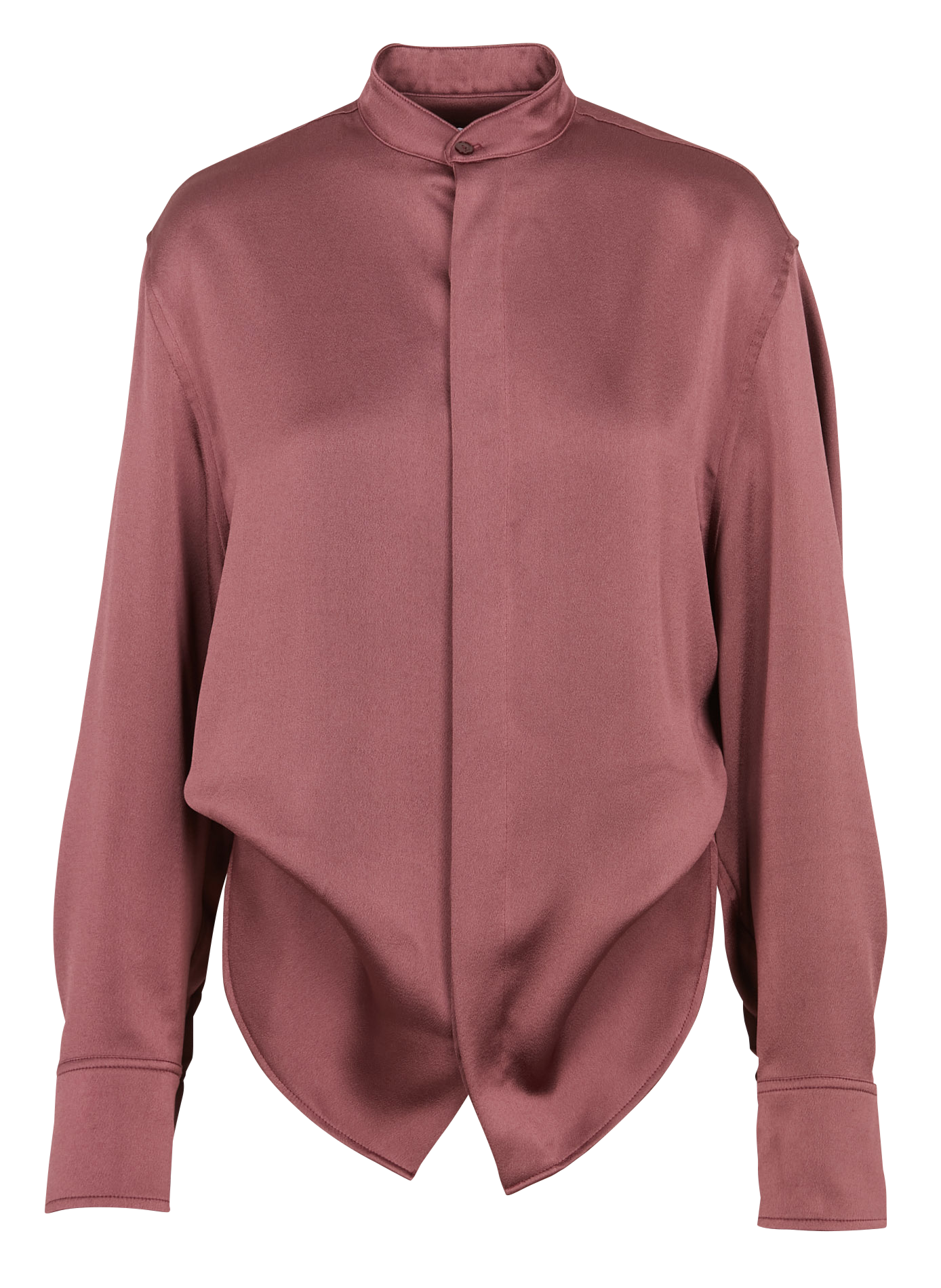 Satiniertes Hemd mit Mao-Kragen LAURENCE BRAS Pflaume