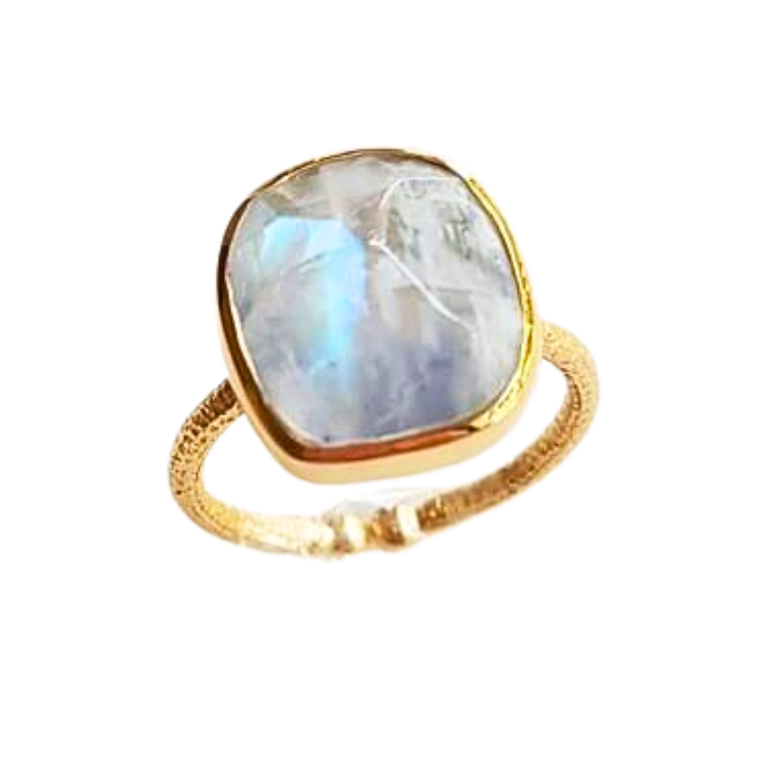 Moonstone adjustable ring GINANDGER White