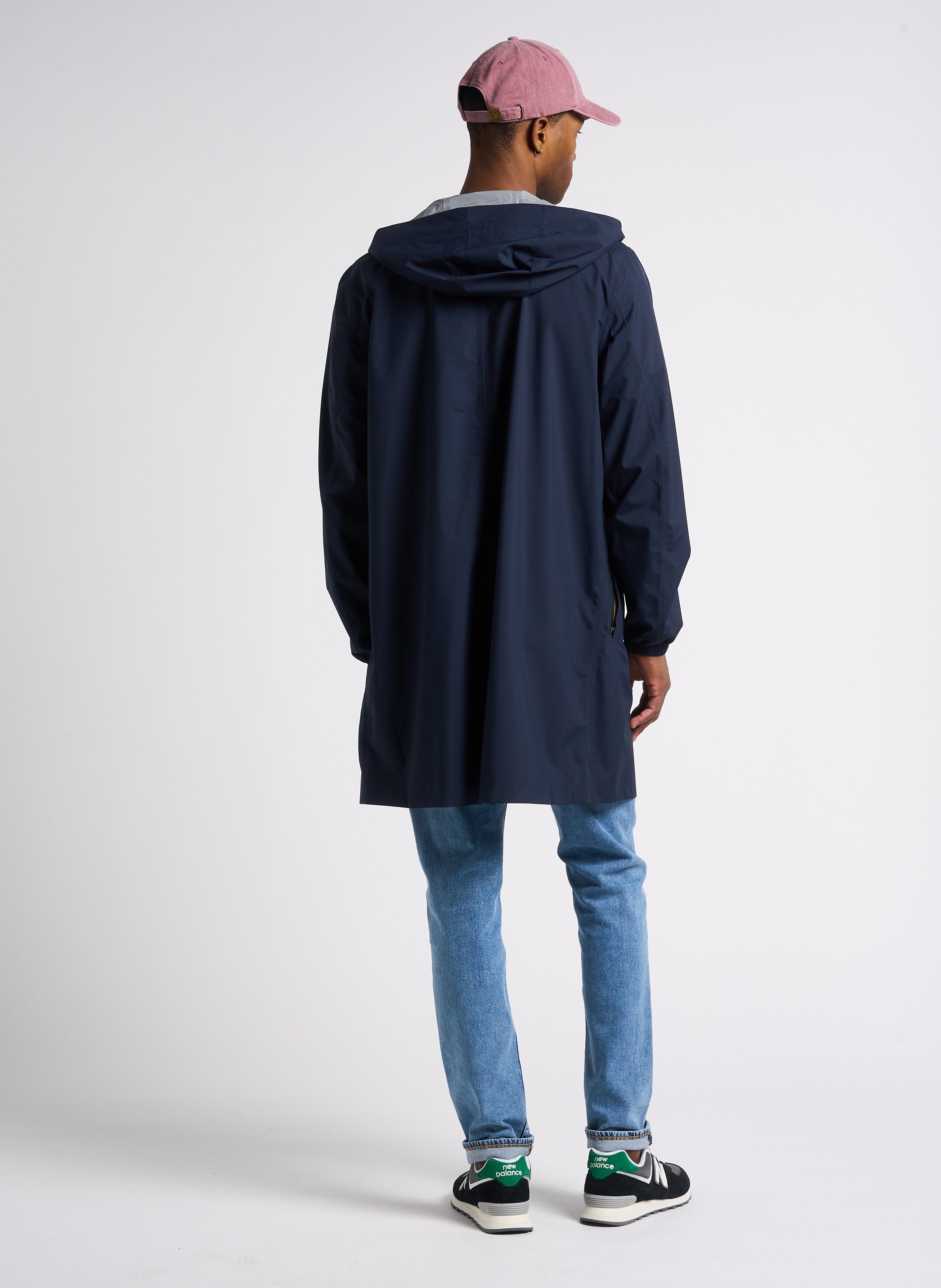 Coupe-vent long à capuche K-WAY Bleu