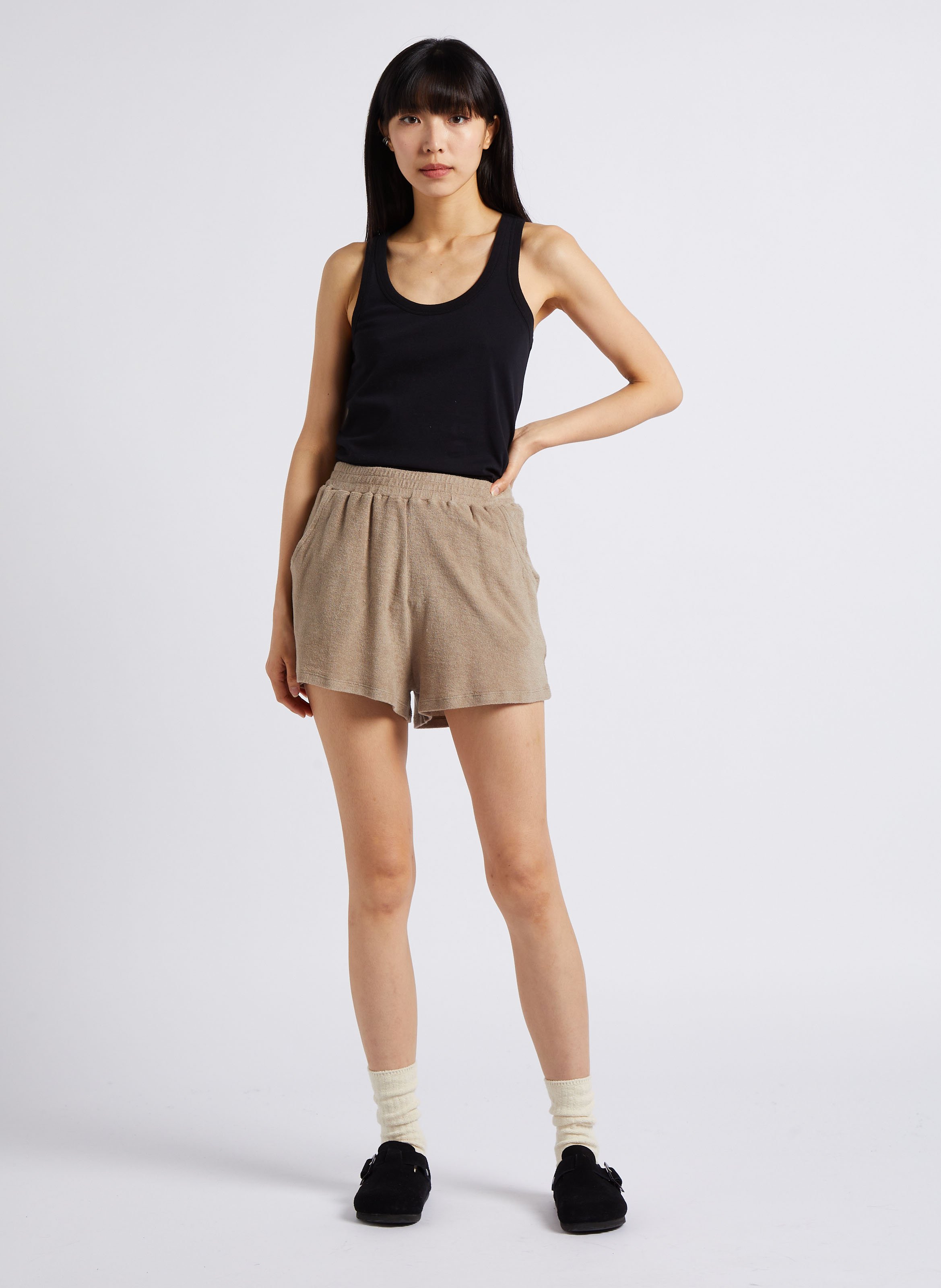 Débardeur droit col U en coton bio MAJESTIC FILATURES Noir