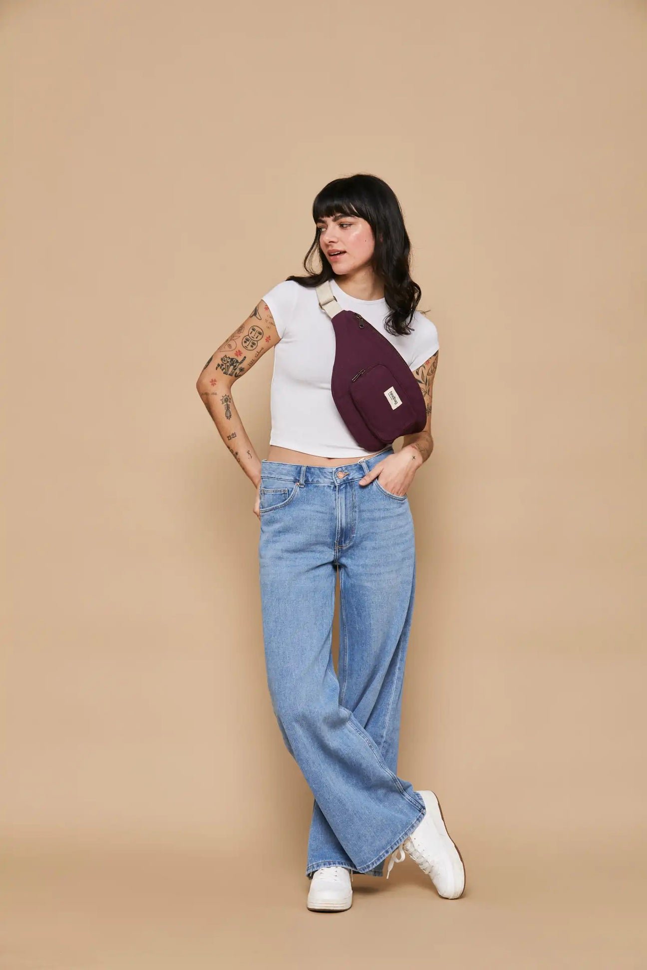 Cotton waist bag HINDBAG Purple