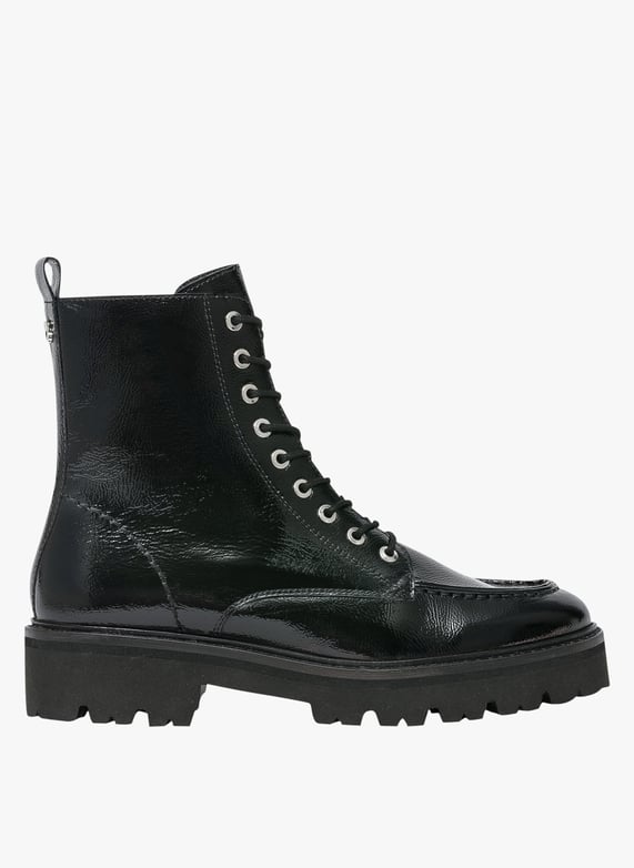 Bottines en cuir vernis Noir