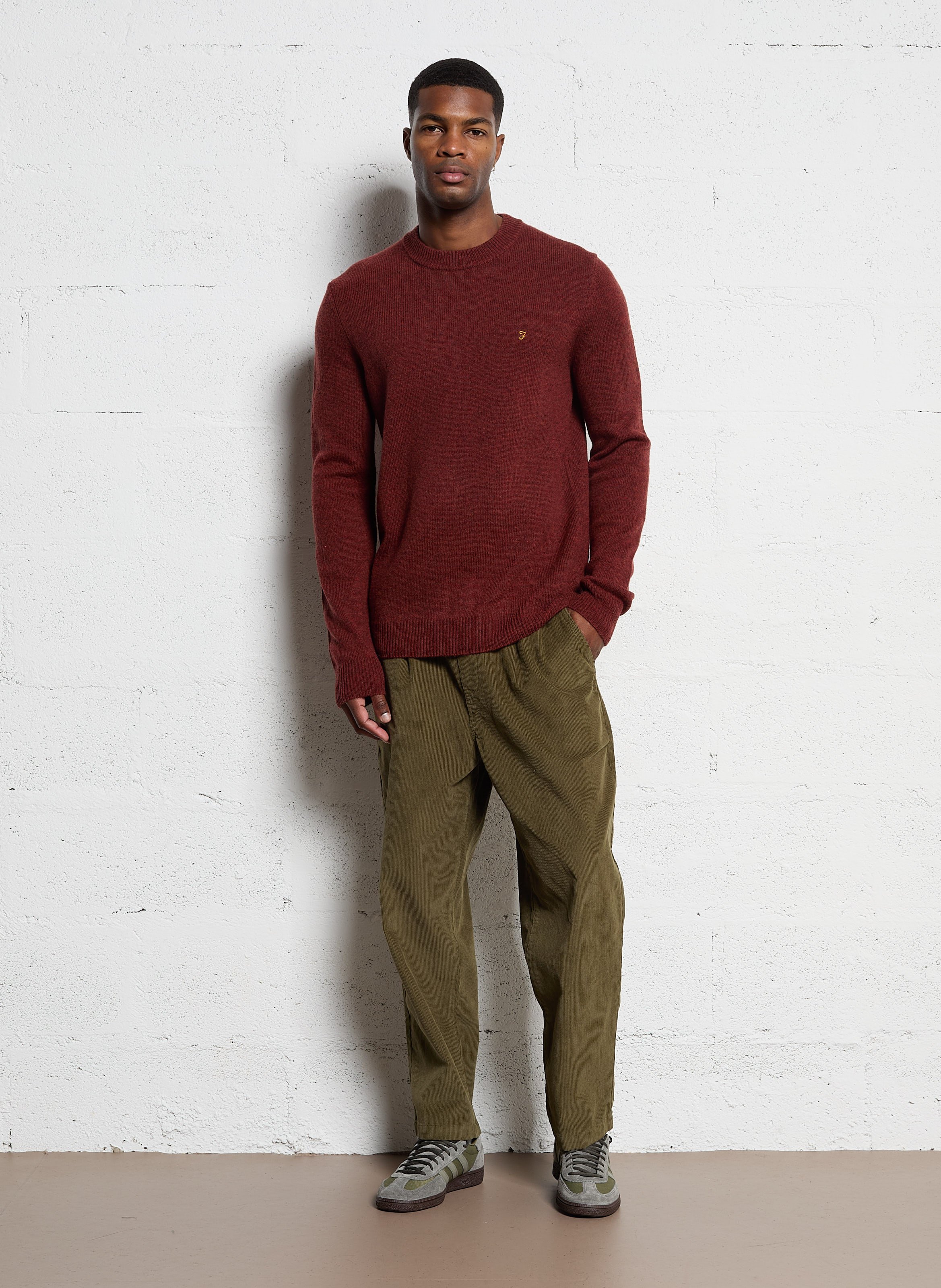 Slim-fit cotton cargo pants FARAH Green