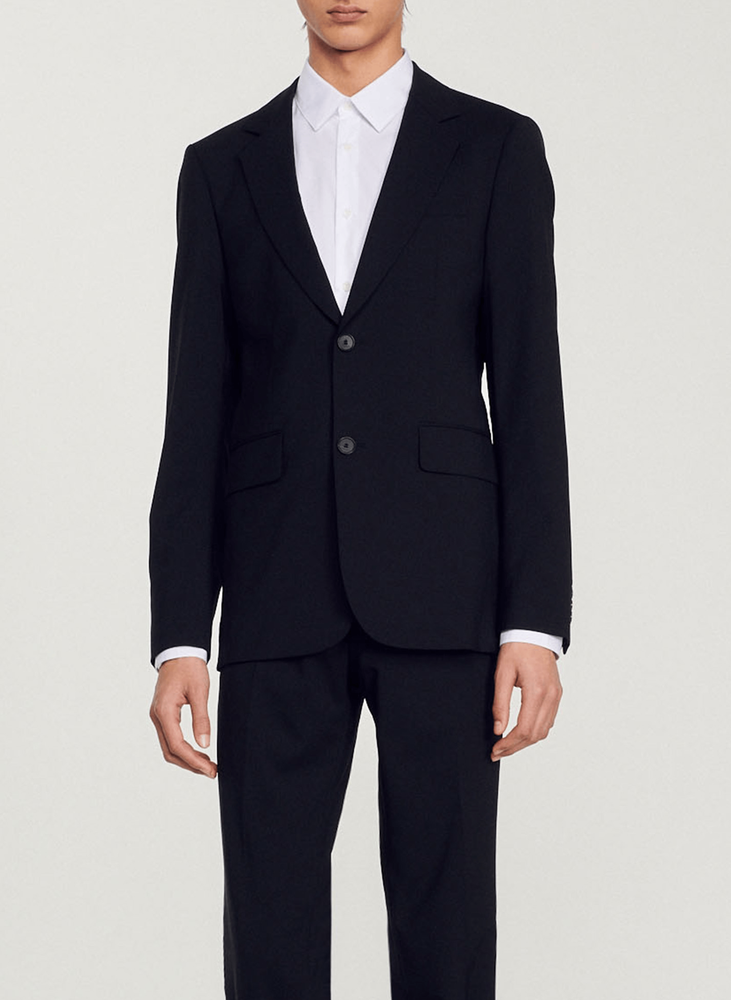 Veste de tailleur en laine mélangée  SANDRO Noir