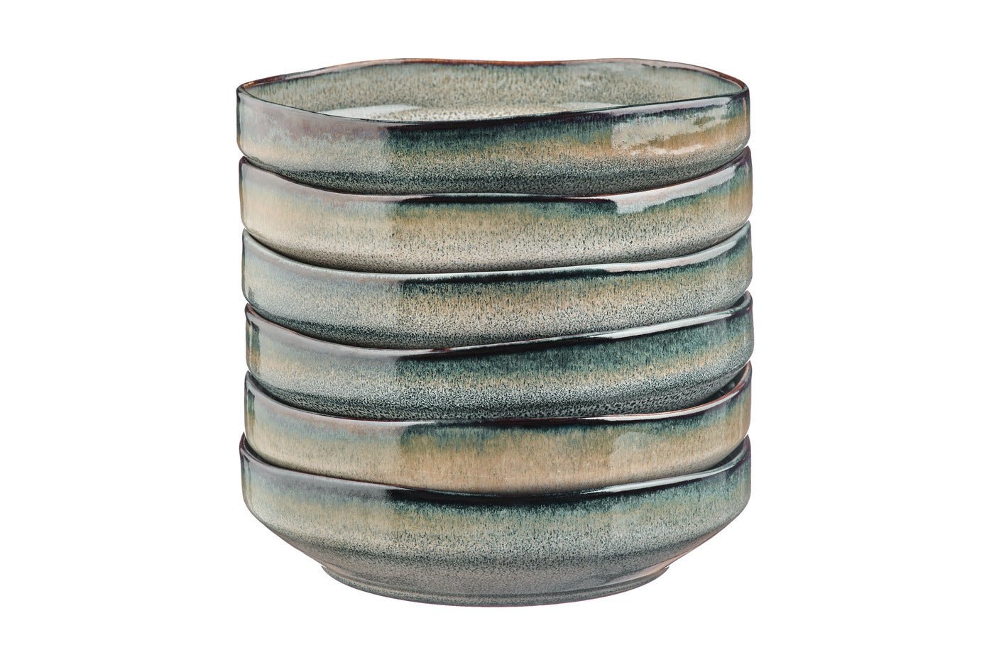 Stoneware deep plate - 6 pieces BJORN Grey