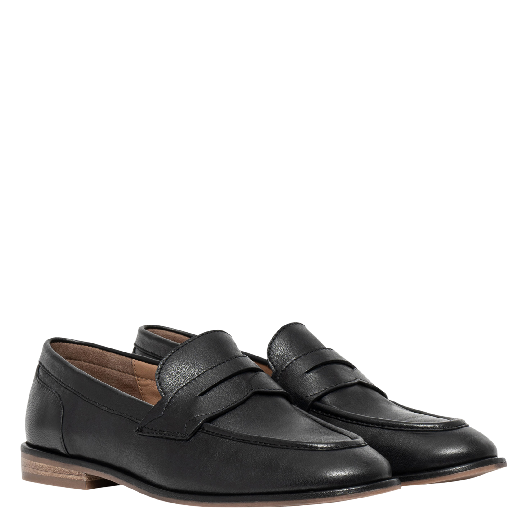 Mocassins plats en cuir  Noir