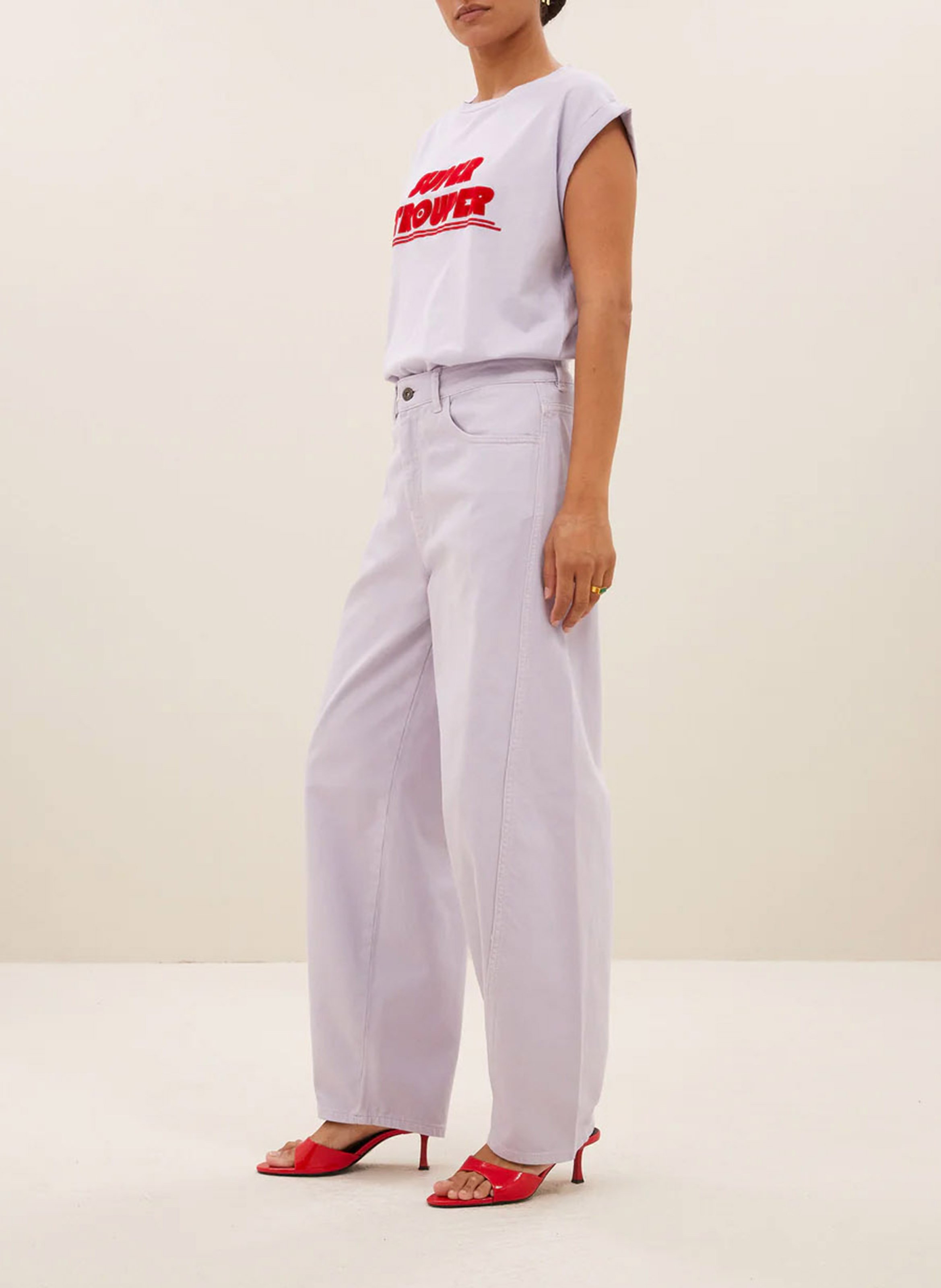 Wijde jeans met hoge taille BY BAR Violet