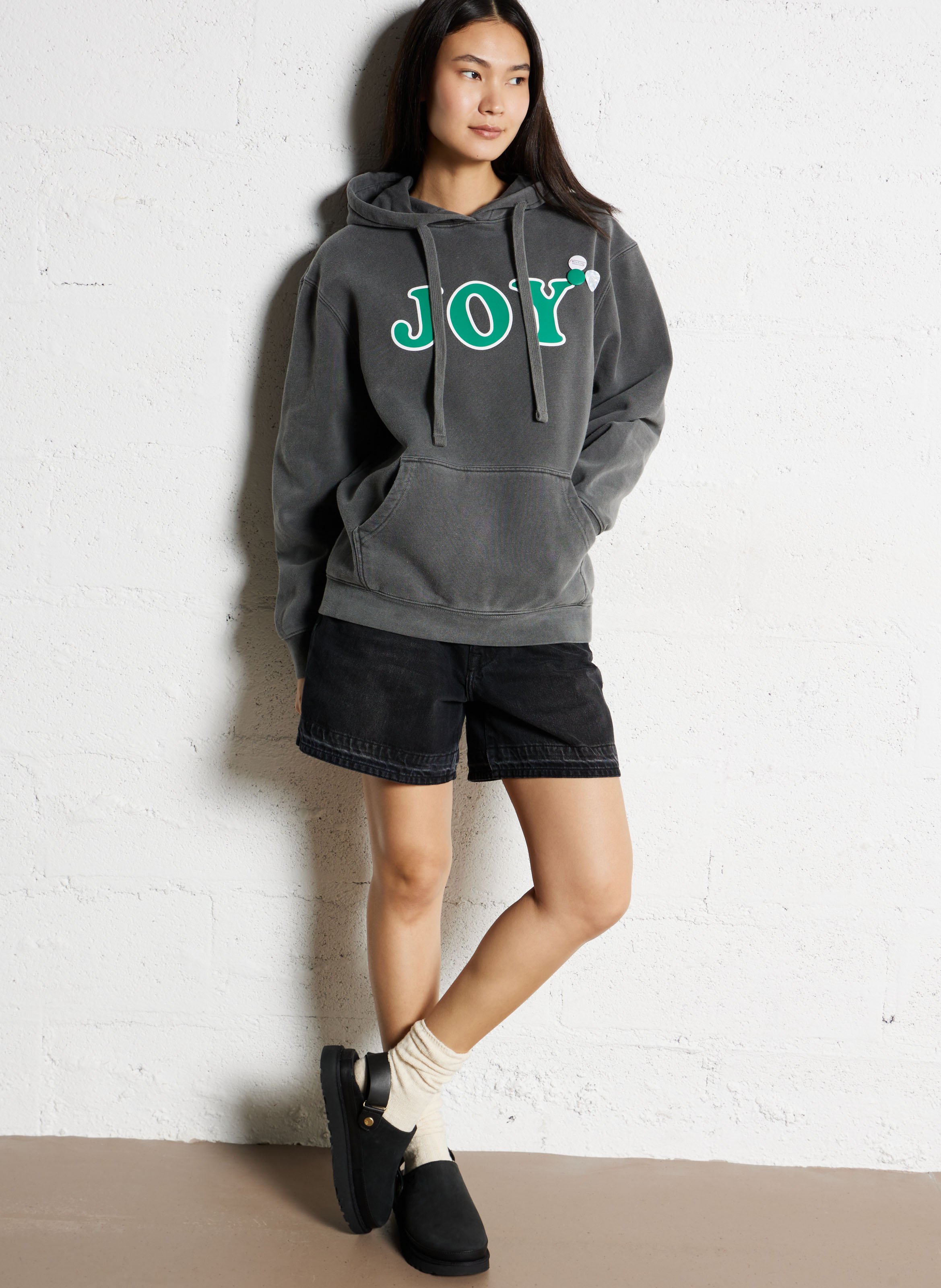 Short boyfriend en coton mélangé BELLEROSE Noir