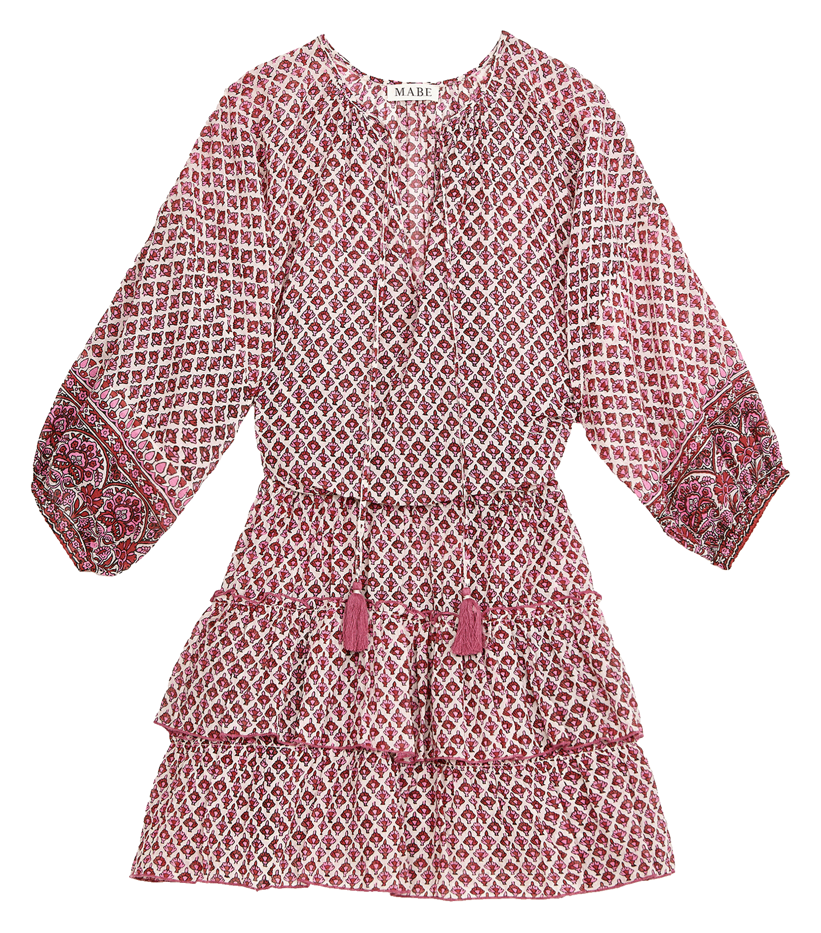 Robe courte cintrée en coton M.A.B.E Rose